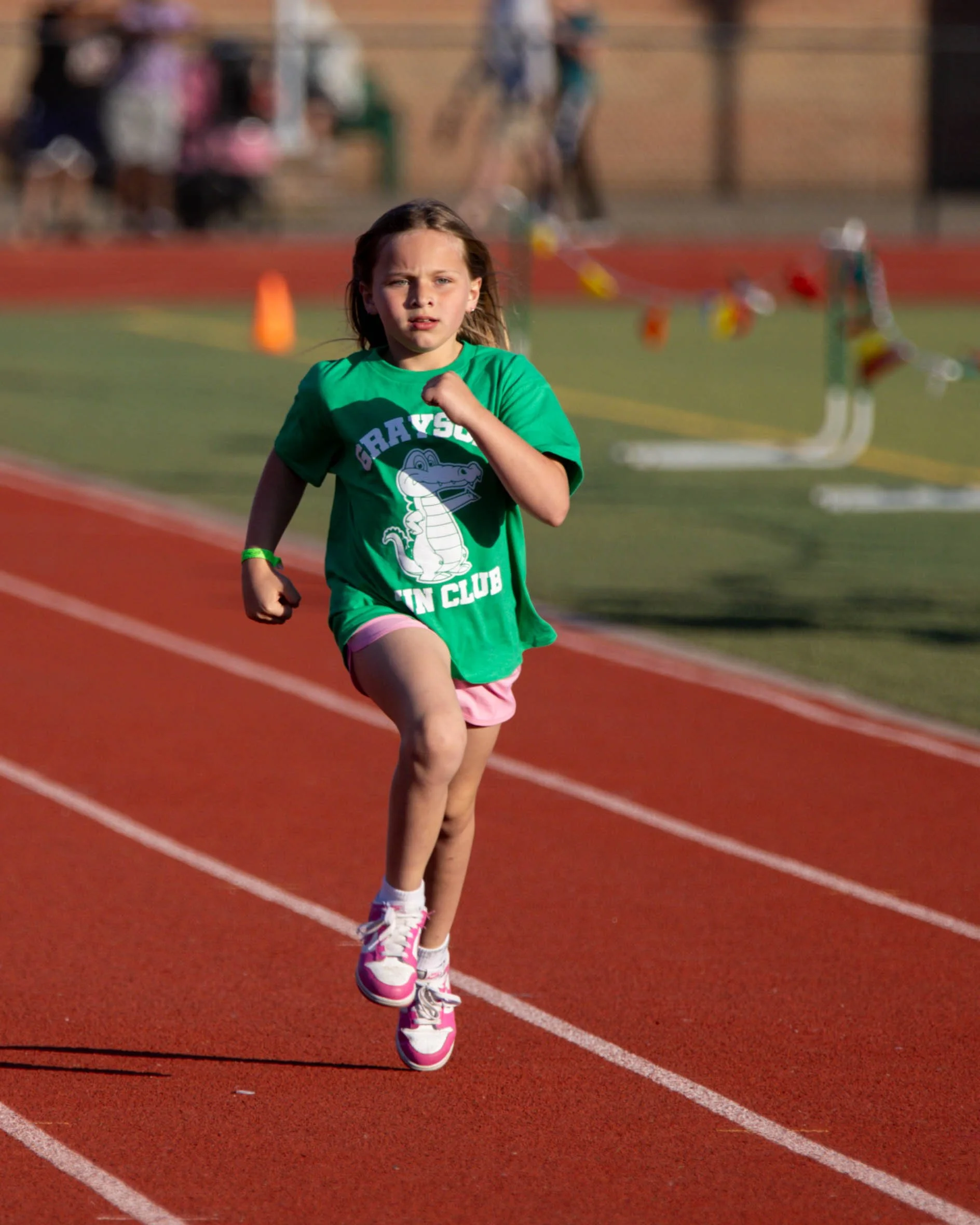 Grayson runner at the finish line