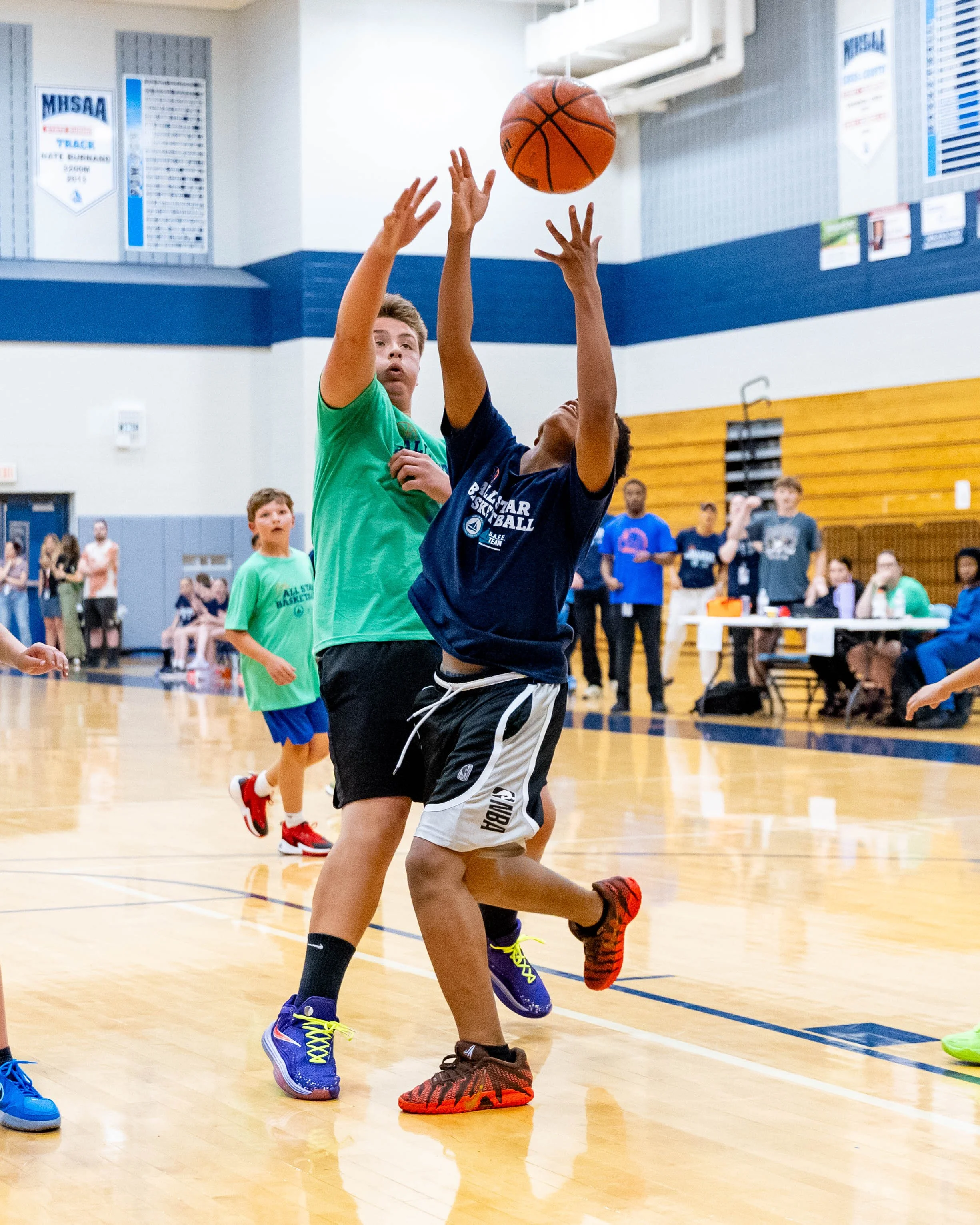 North player shoots the ball