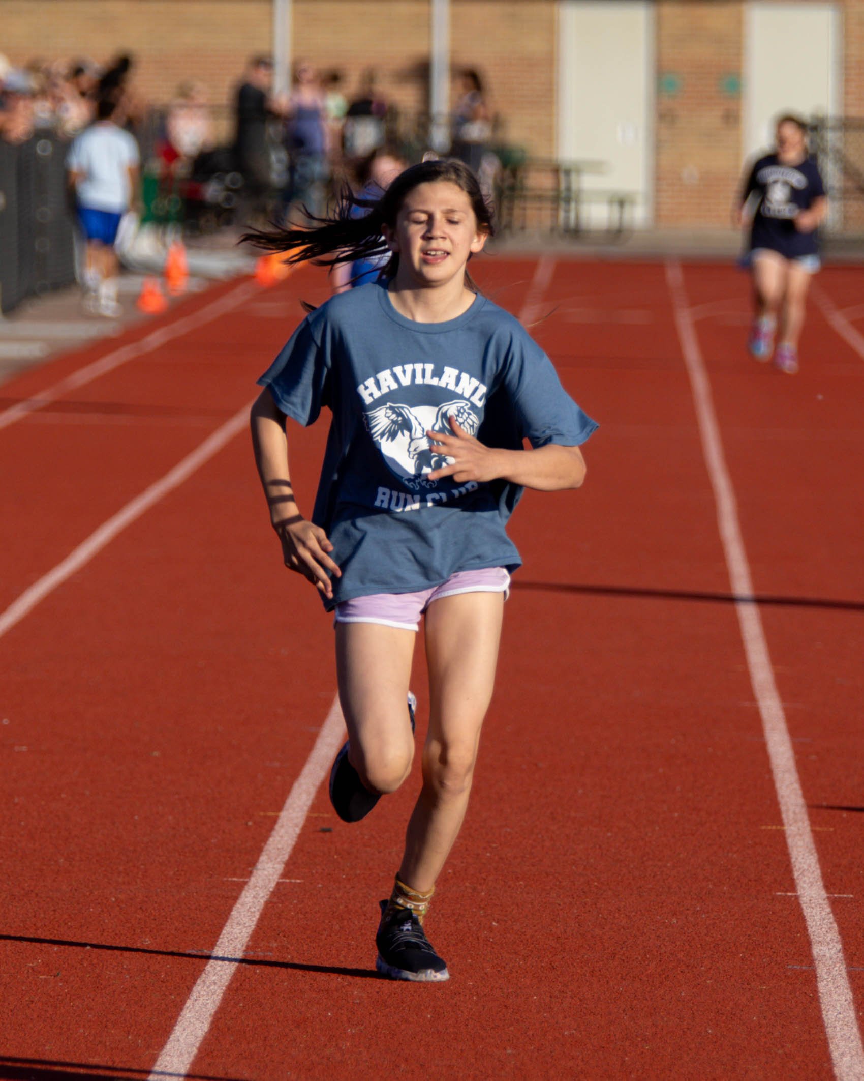 Haviland runner at the finish line