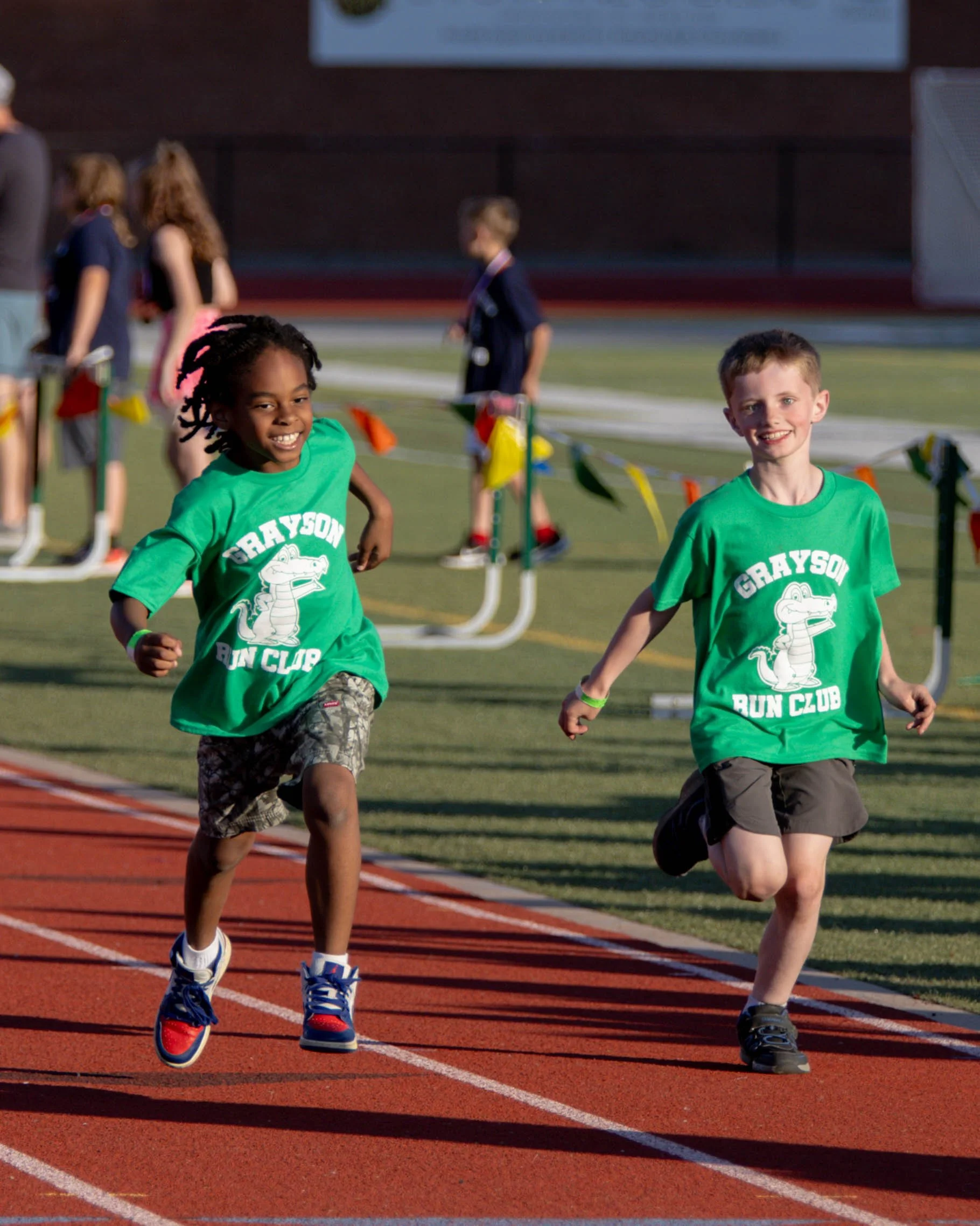 Grayson runners at the finish line