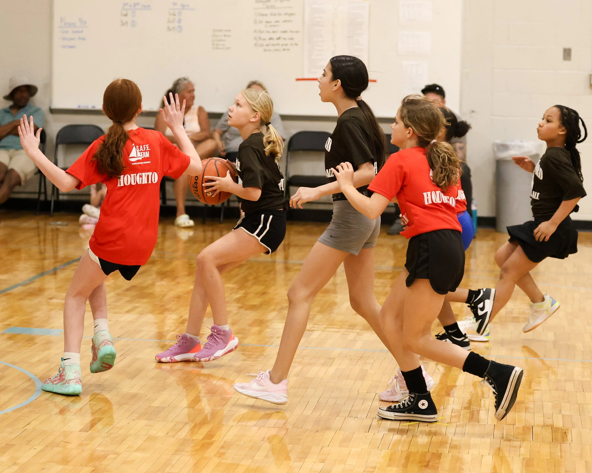 Group of Houghton and Haviland girls with ball