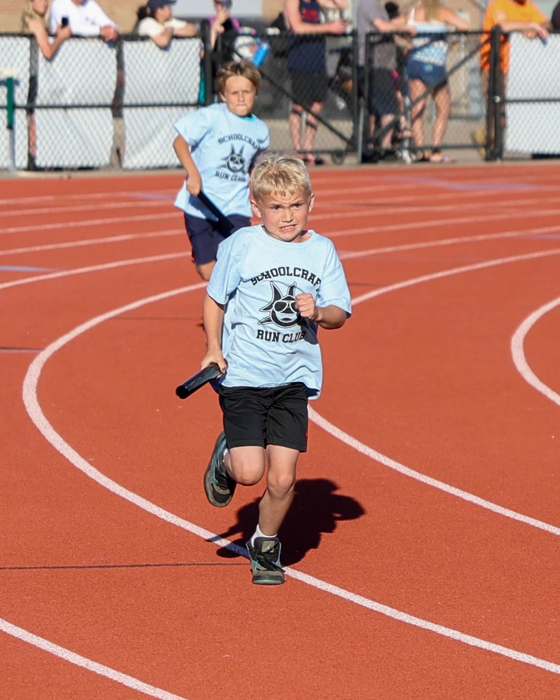 Schoolocraft runner starts the 4x400 relay