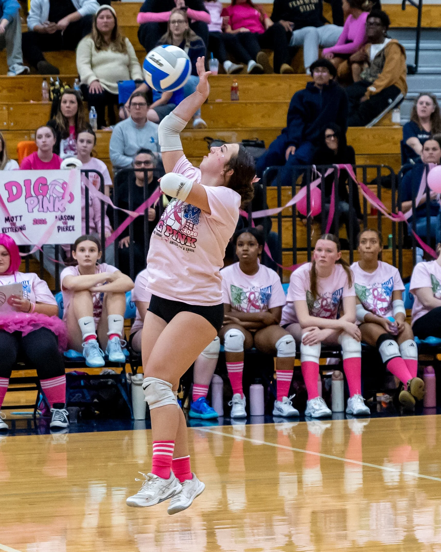 Mott player hits the ball
