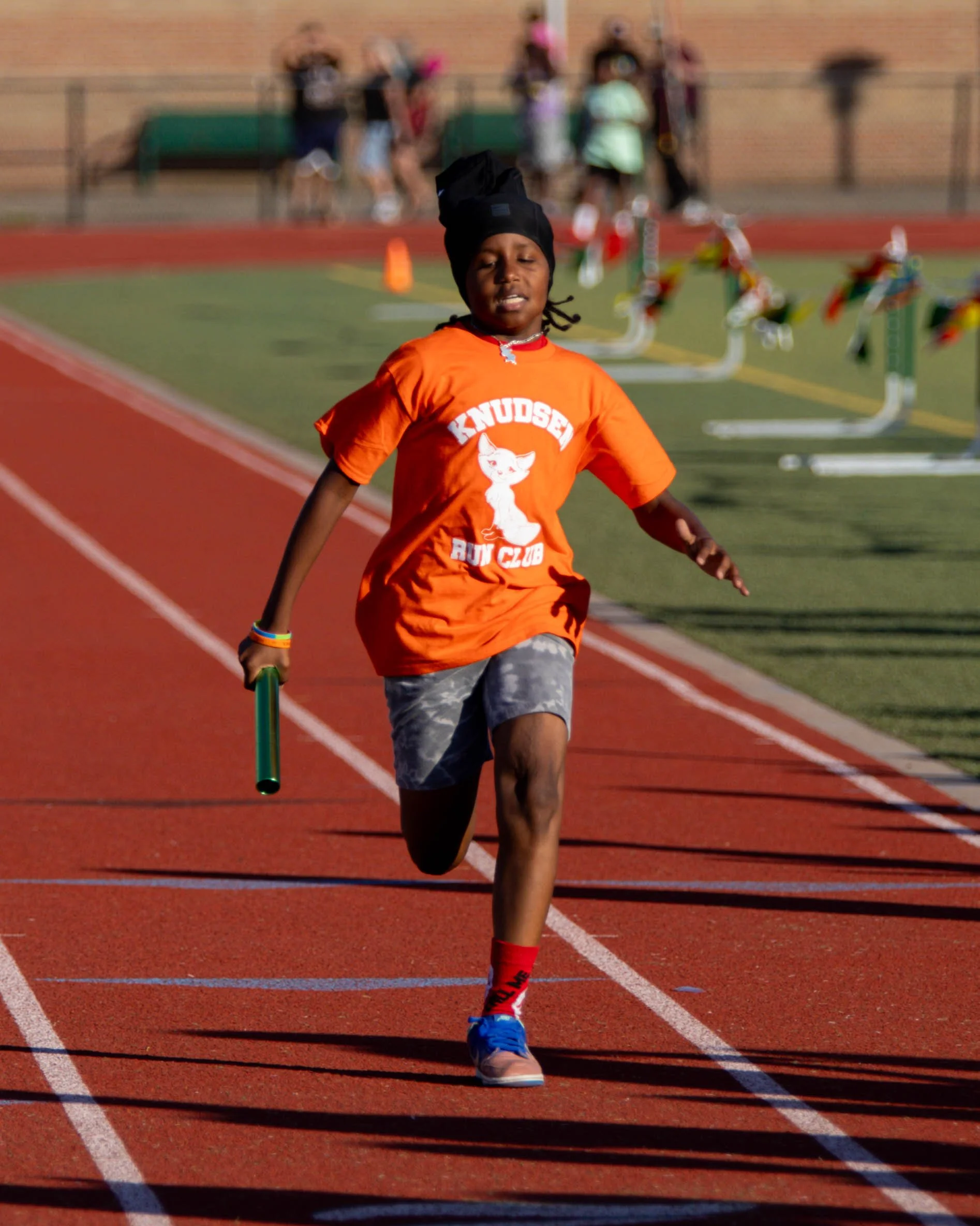 Knudsen runner at the finish line