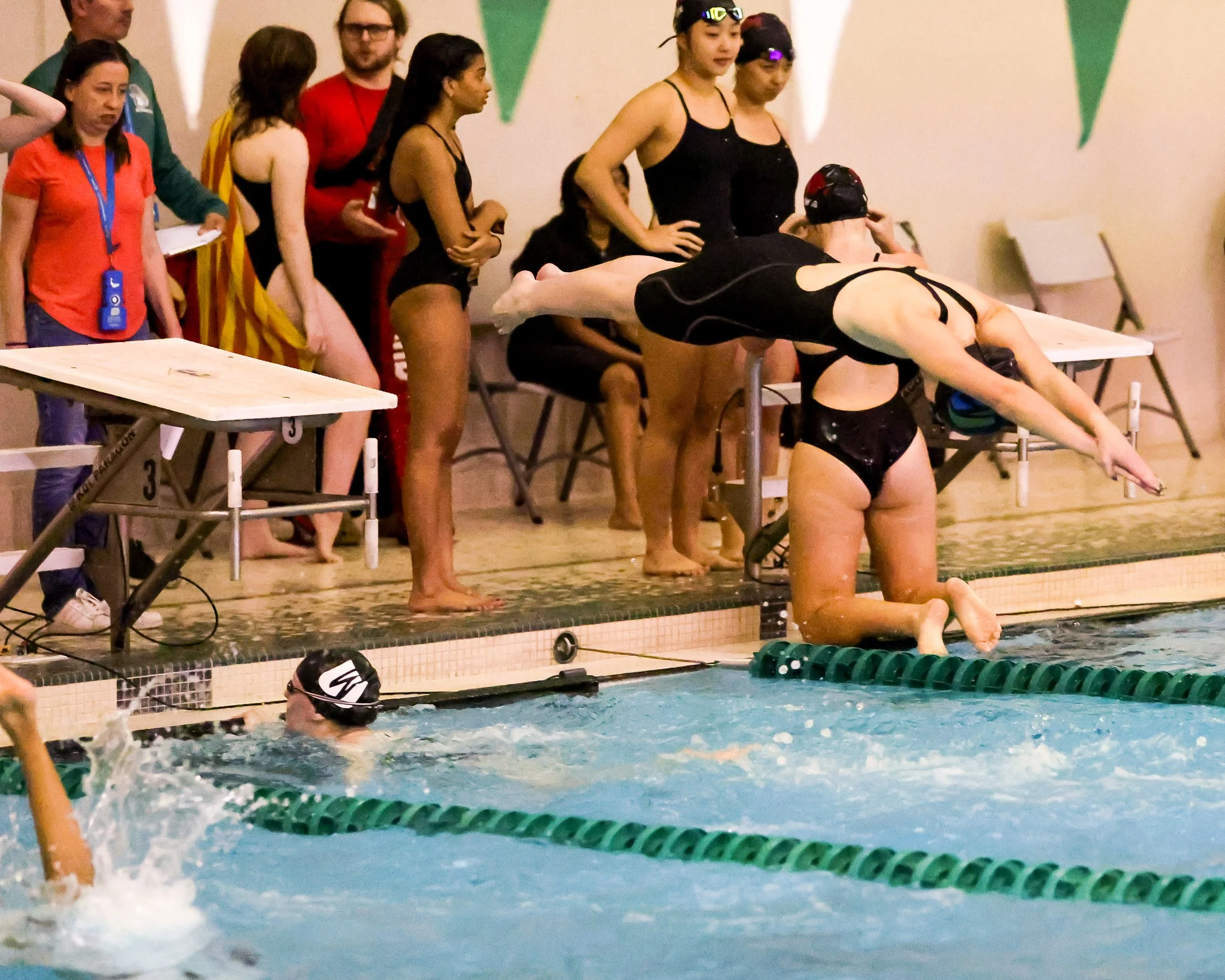 Next WU swimmer starting the race