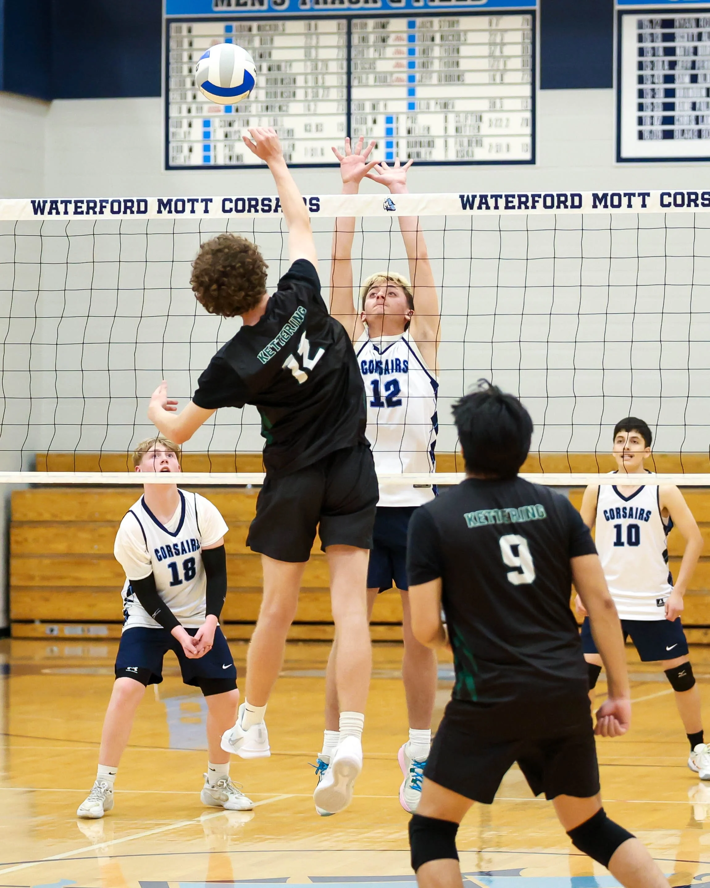 Kettering #12 spikes the ball