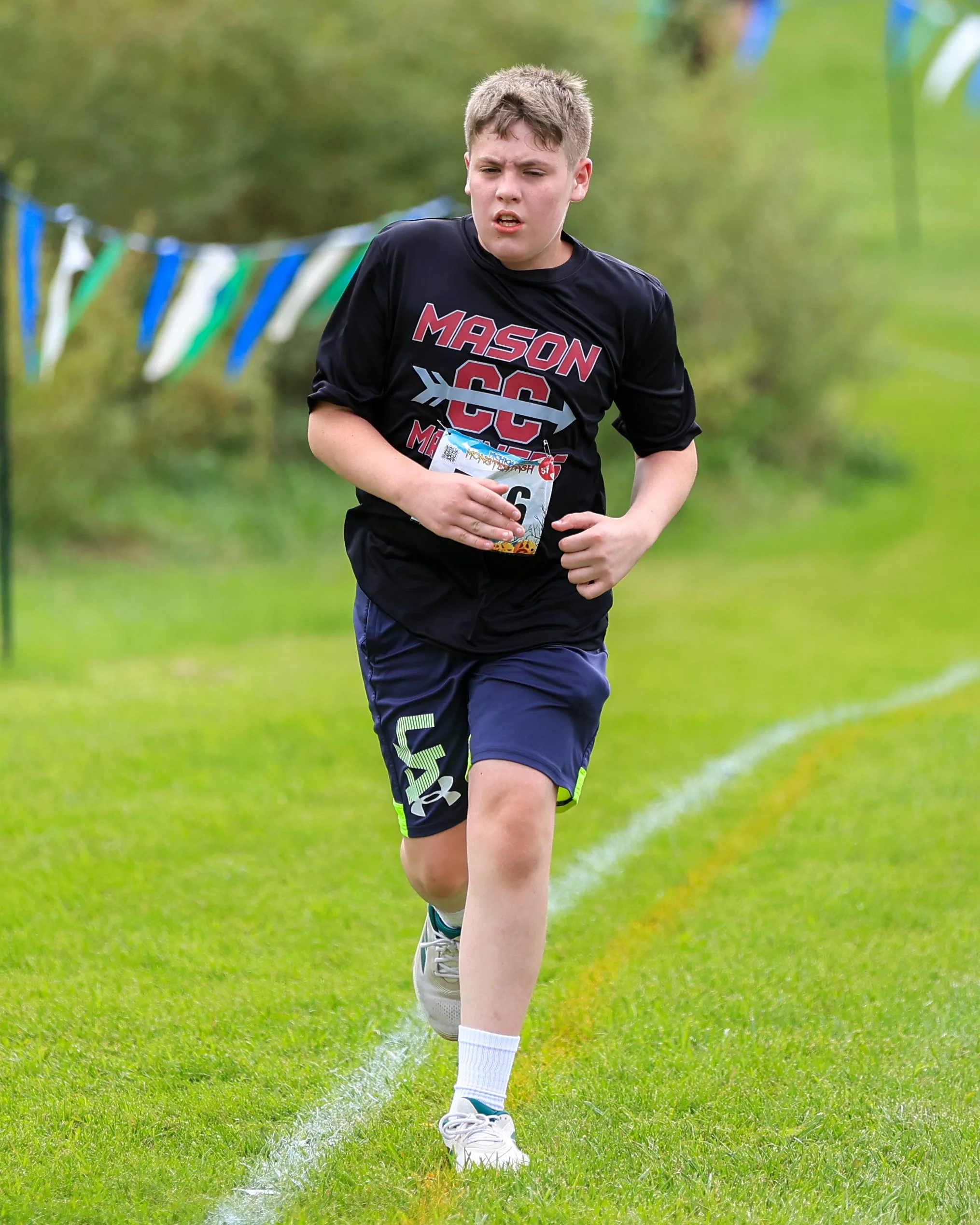 Mason runner at the finish line