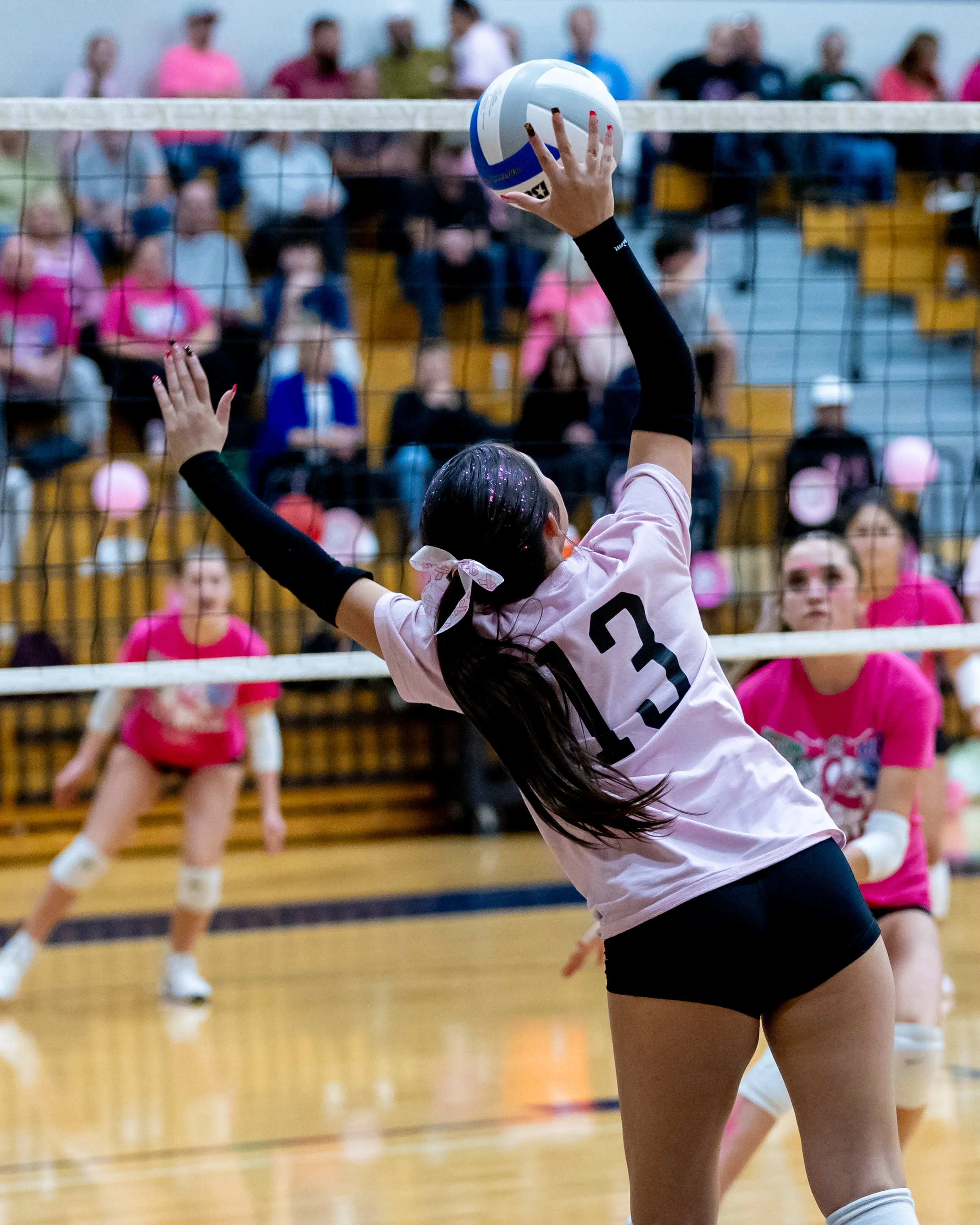 Mott player hits the ball