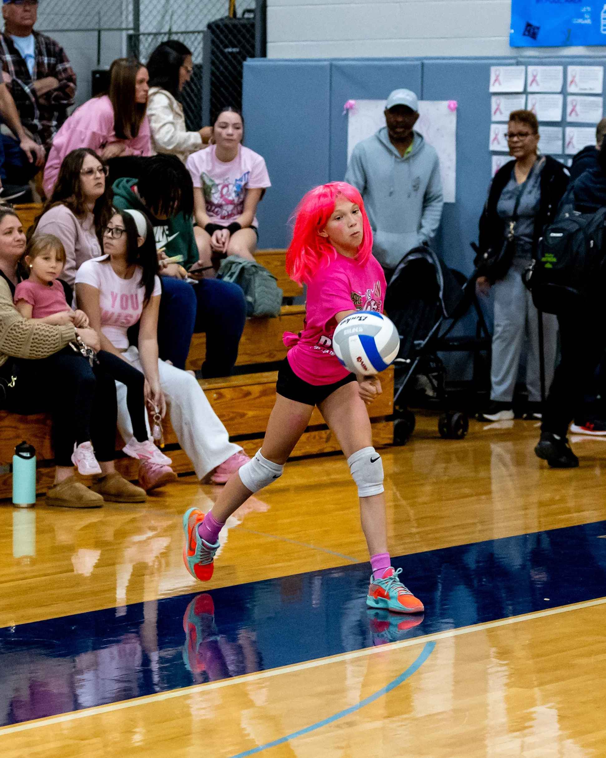 Pierce serves the ball