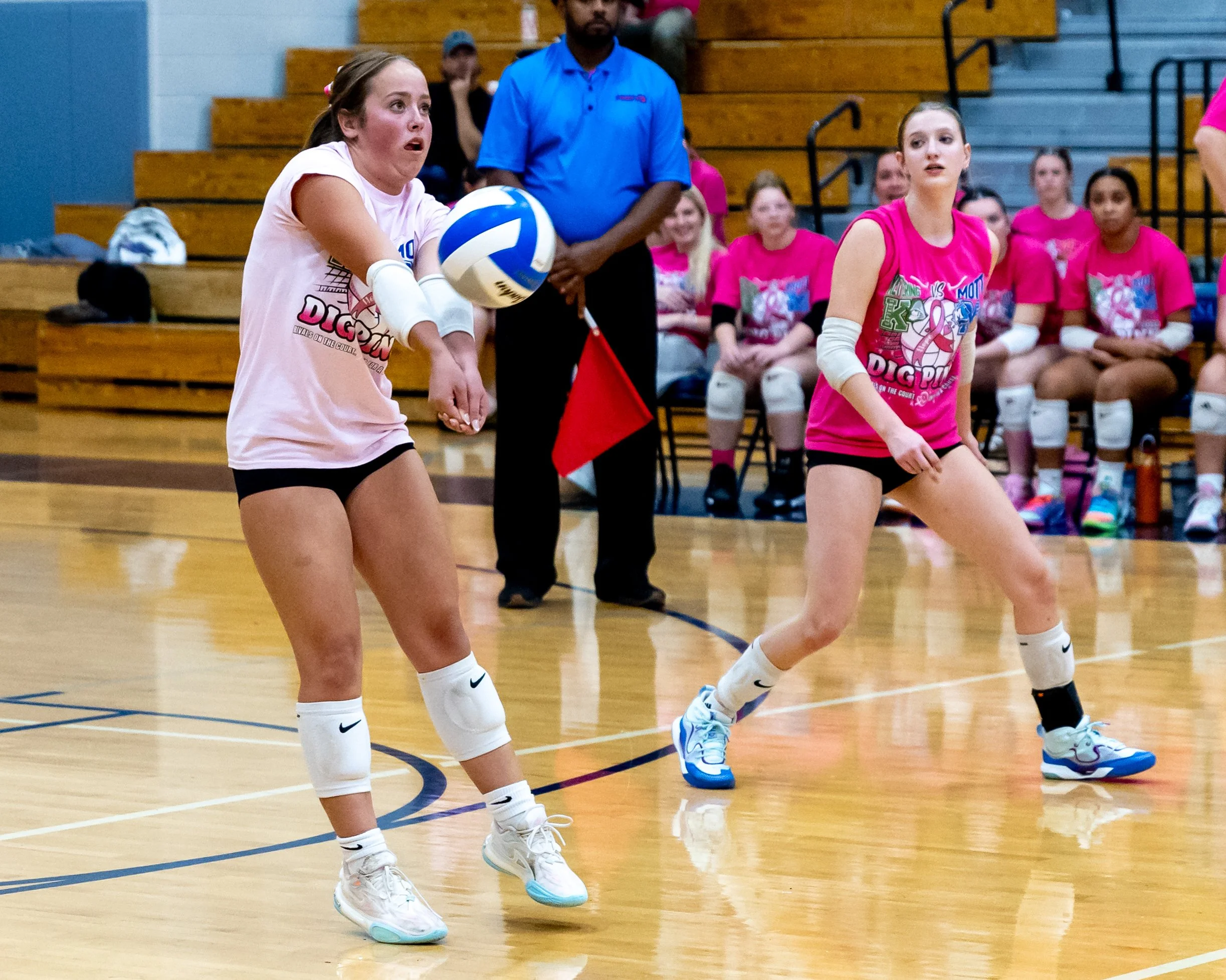 Kettering player hits the ball