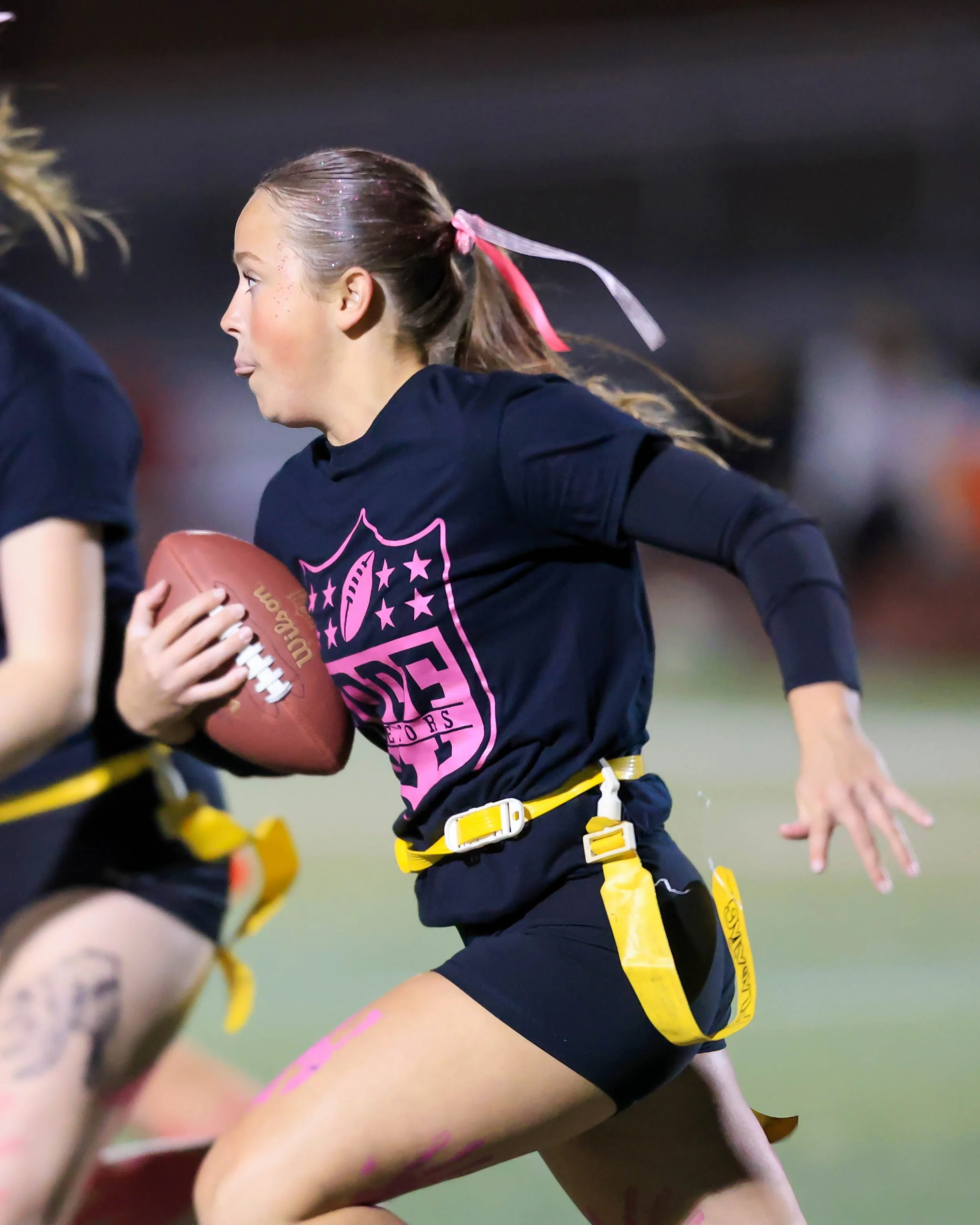 Senior quarterback with the ball