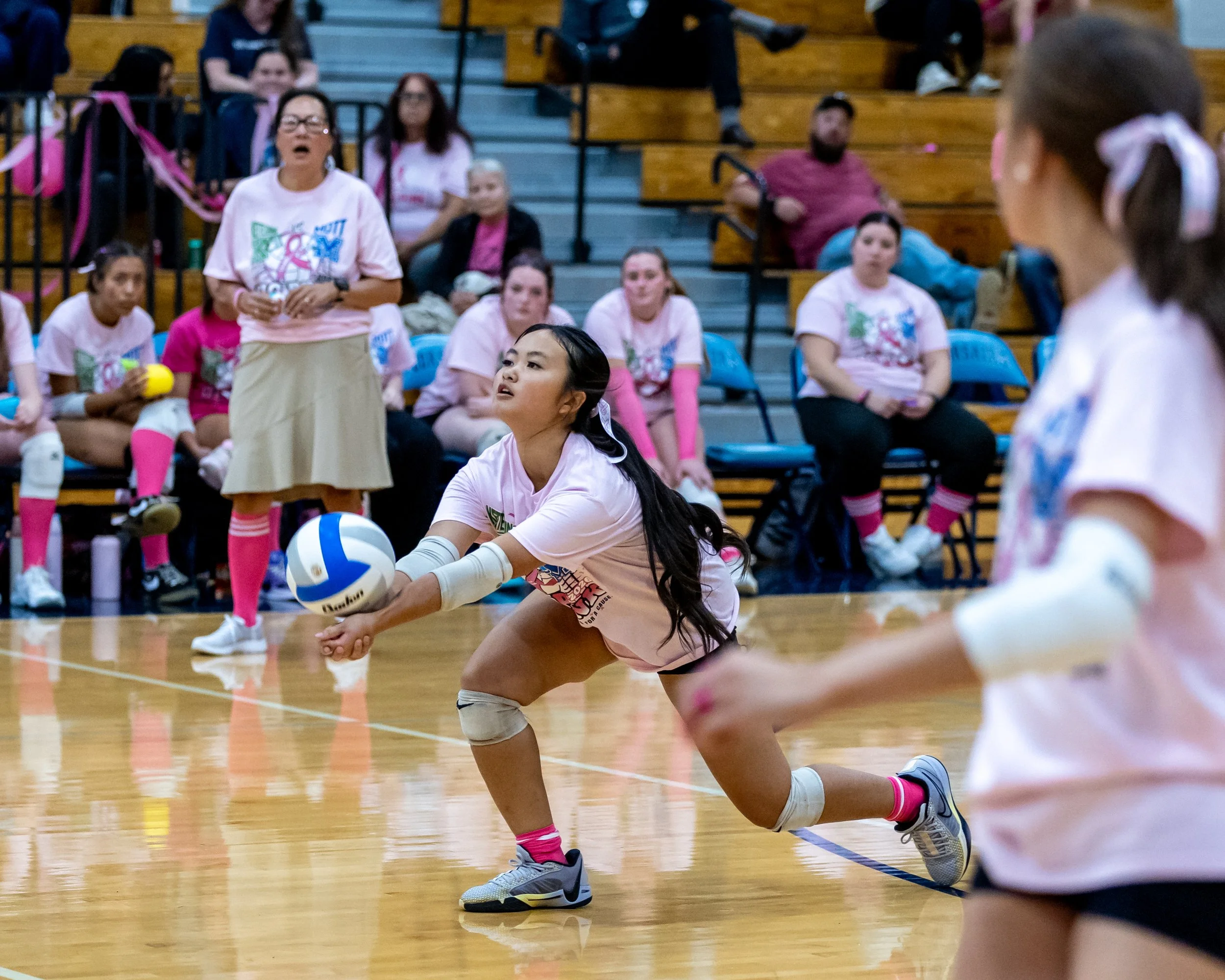 Mott player hits the ball