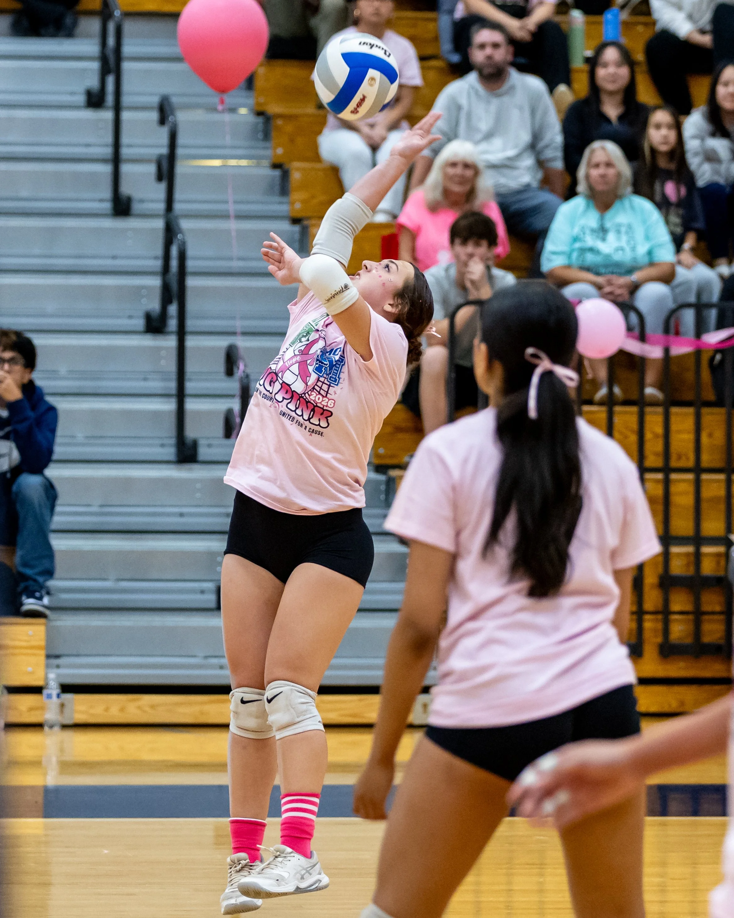 Mott player hits the ball