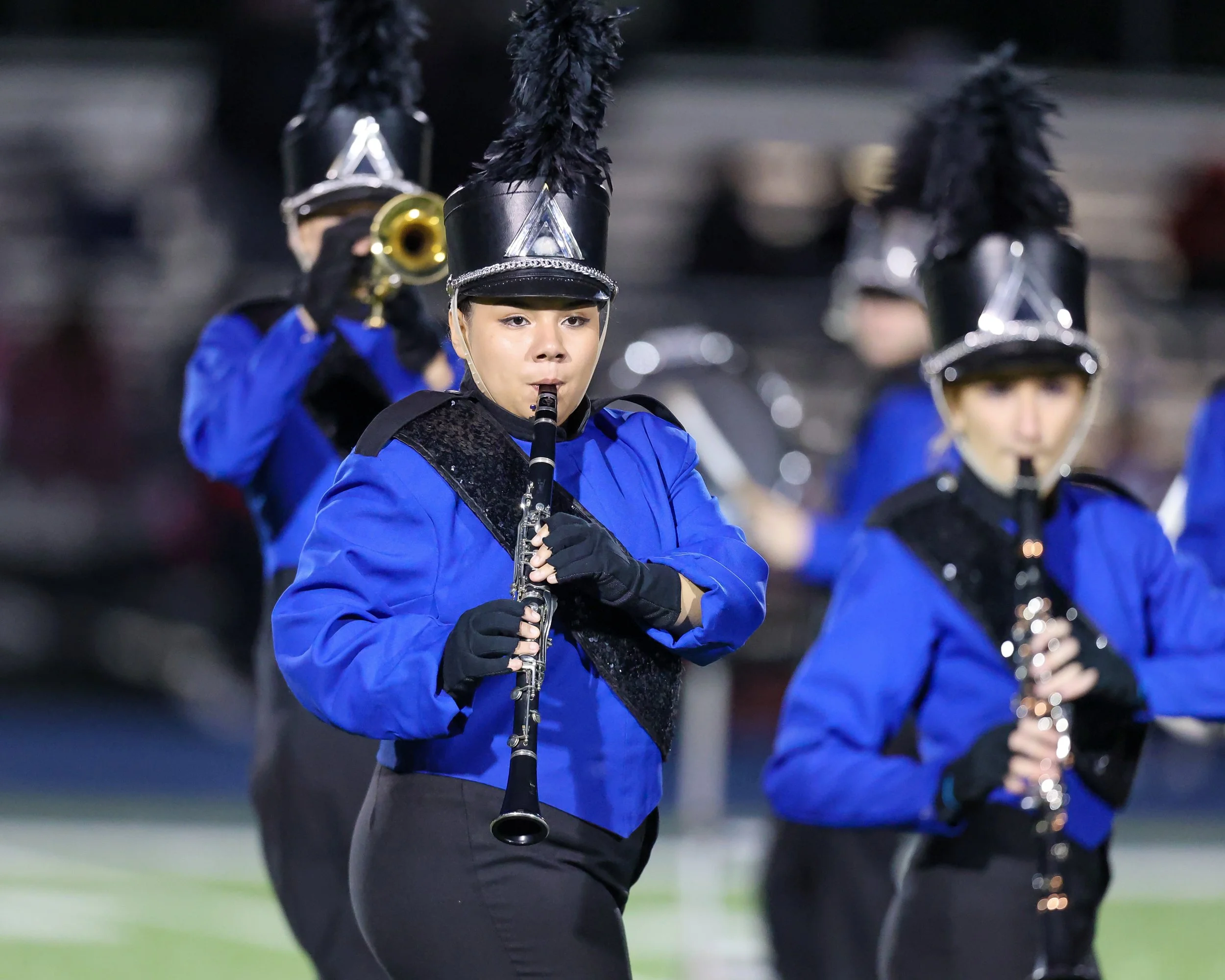WM Marching Band member clarinet players