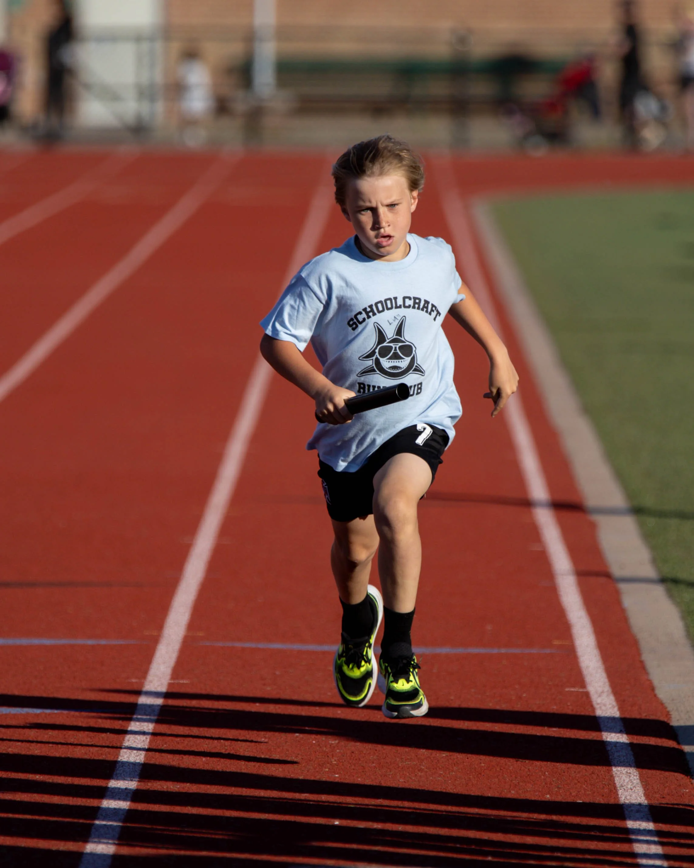 Schholcraft runner at the finish line