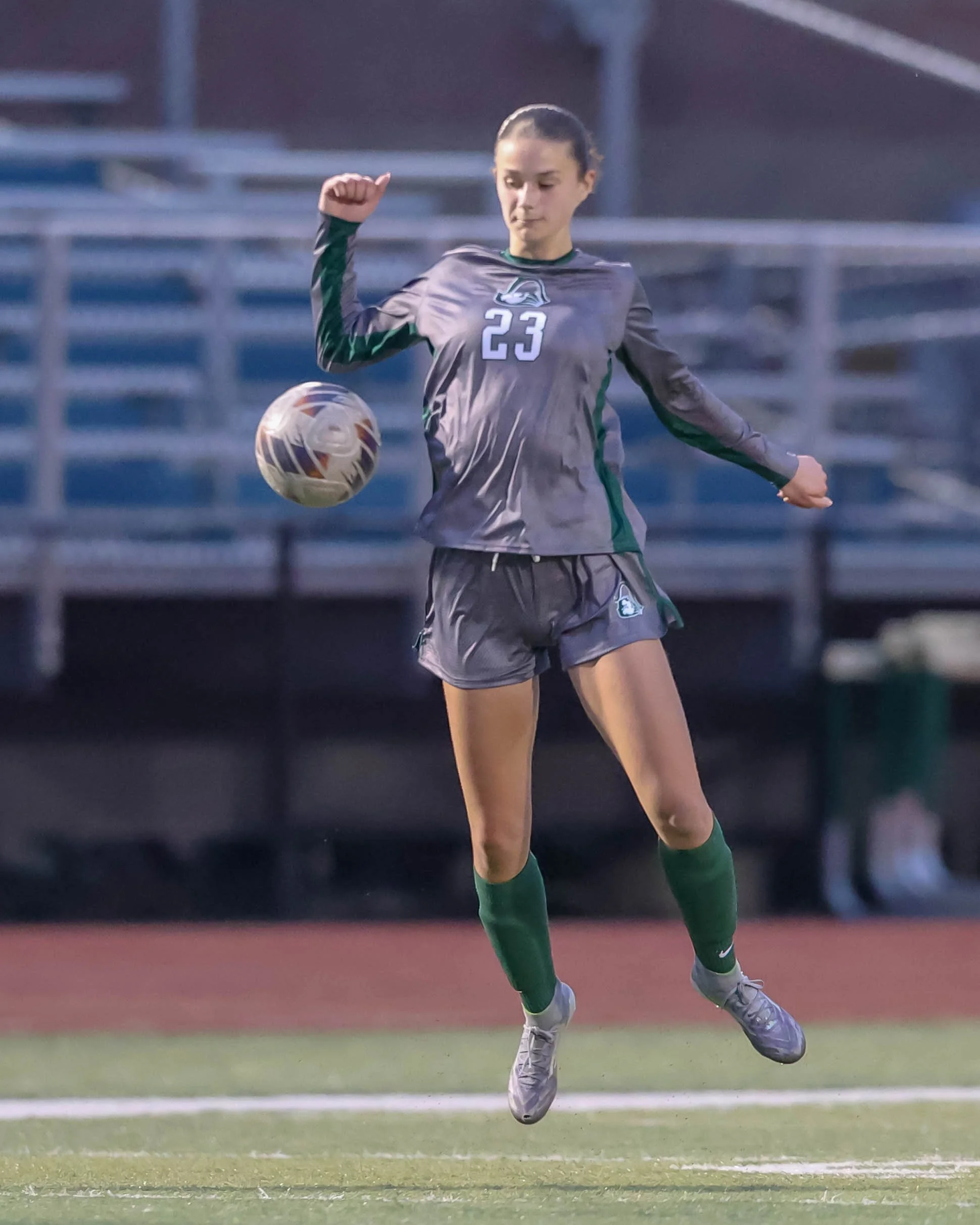 #23 stops the ball with her body