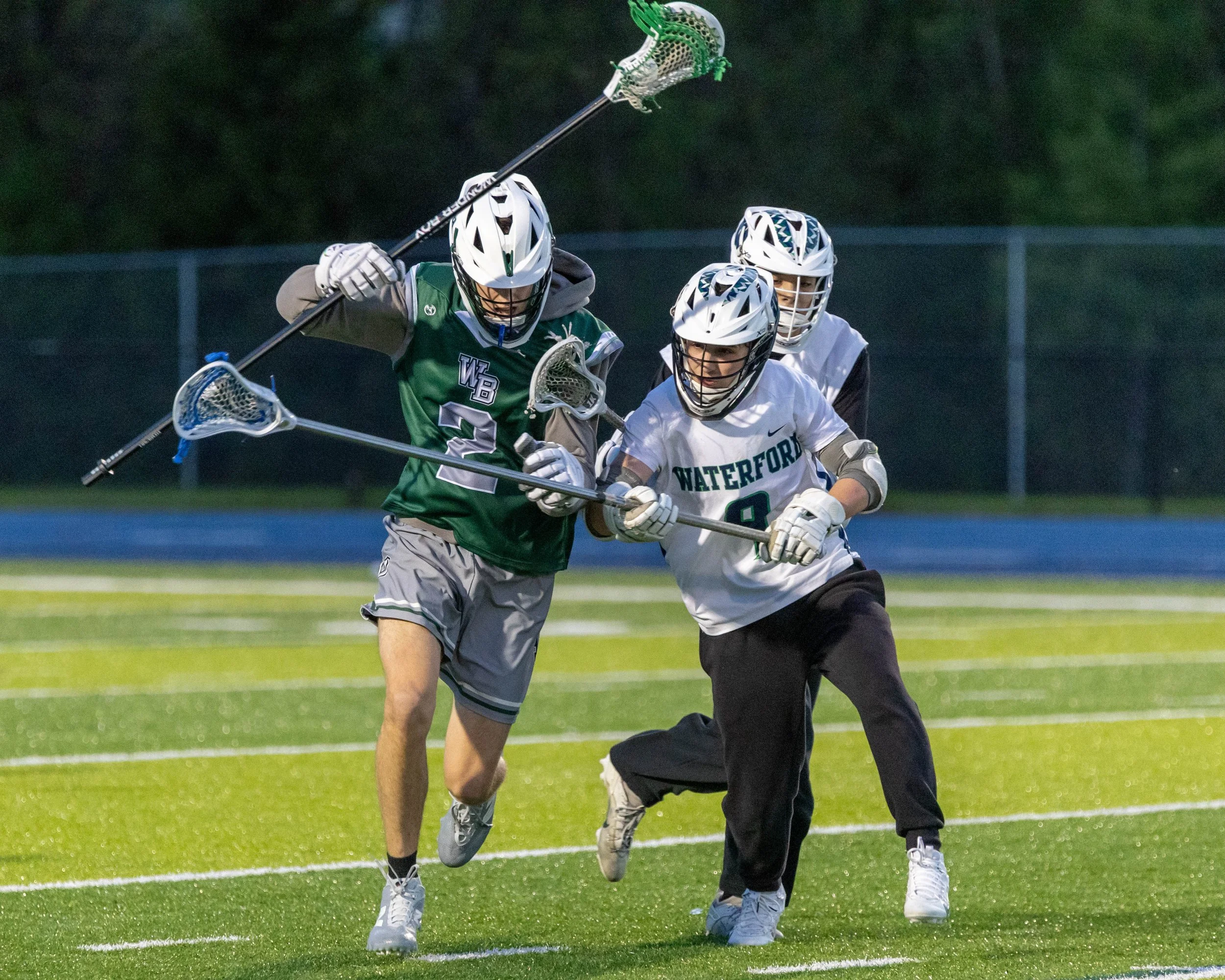 #9 battles with a West Bloomfield player