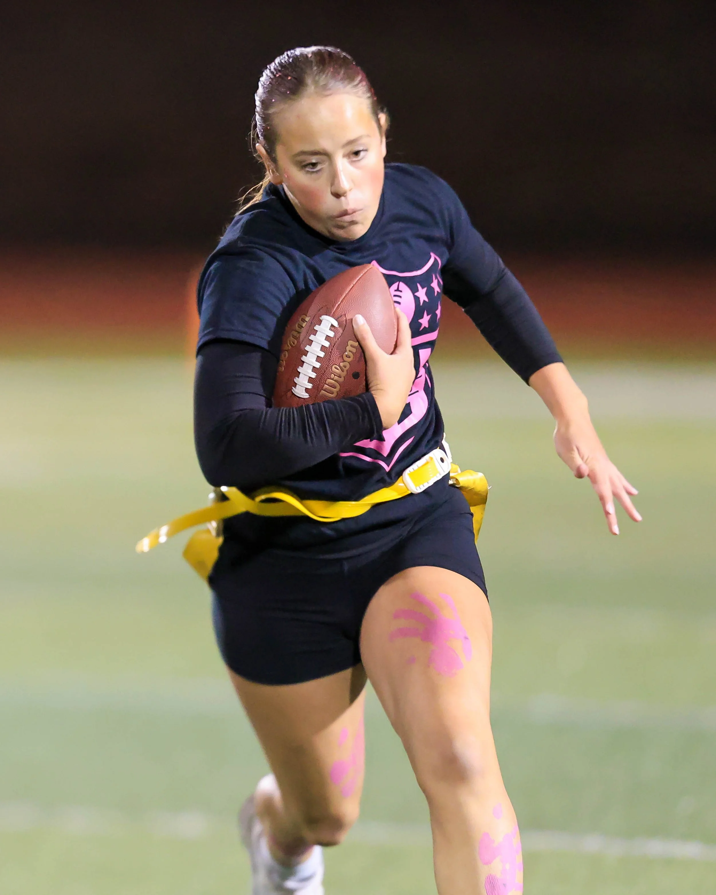 Senior quarterback with the ball