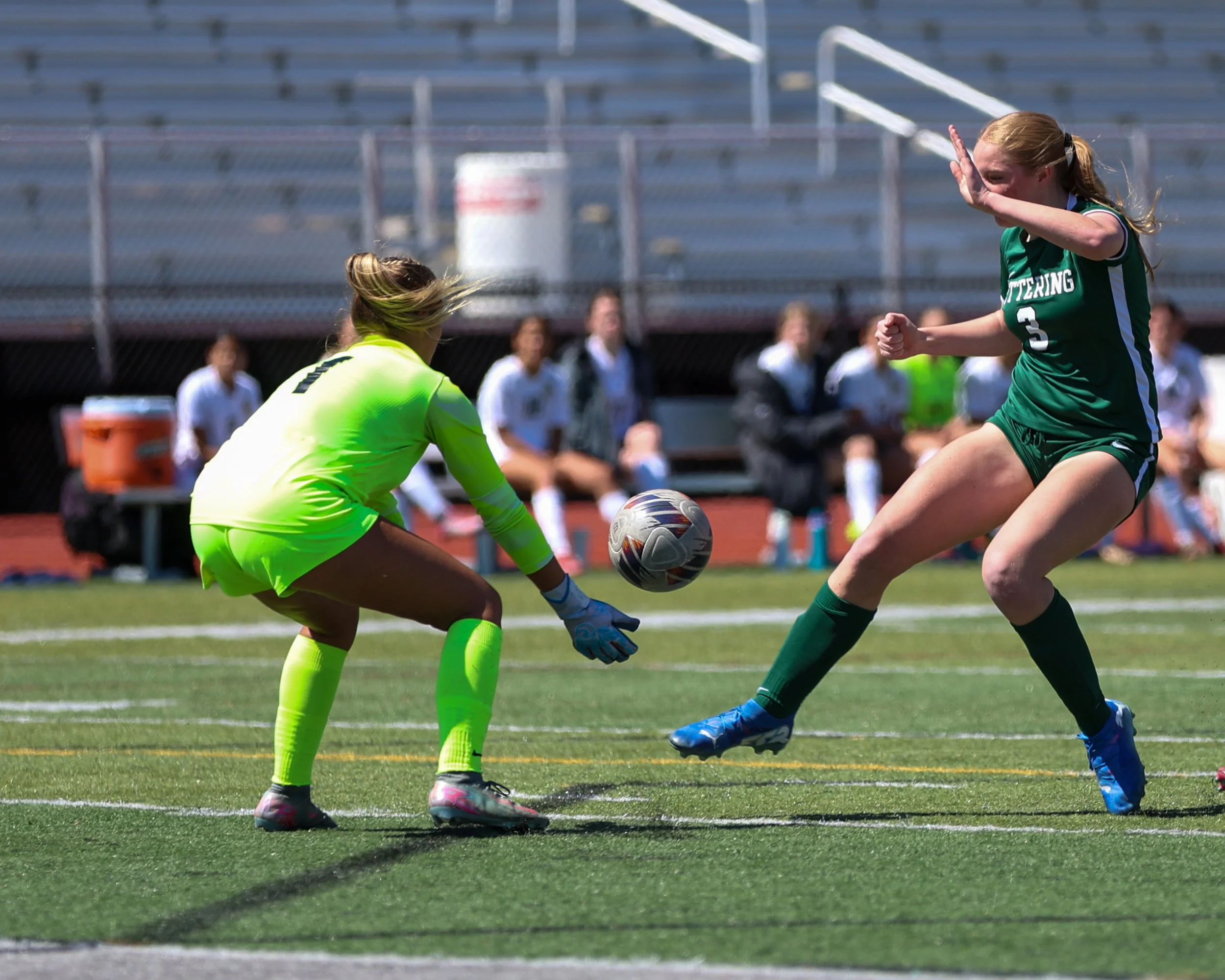 #3 follows ball to goalie