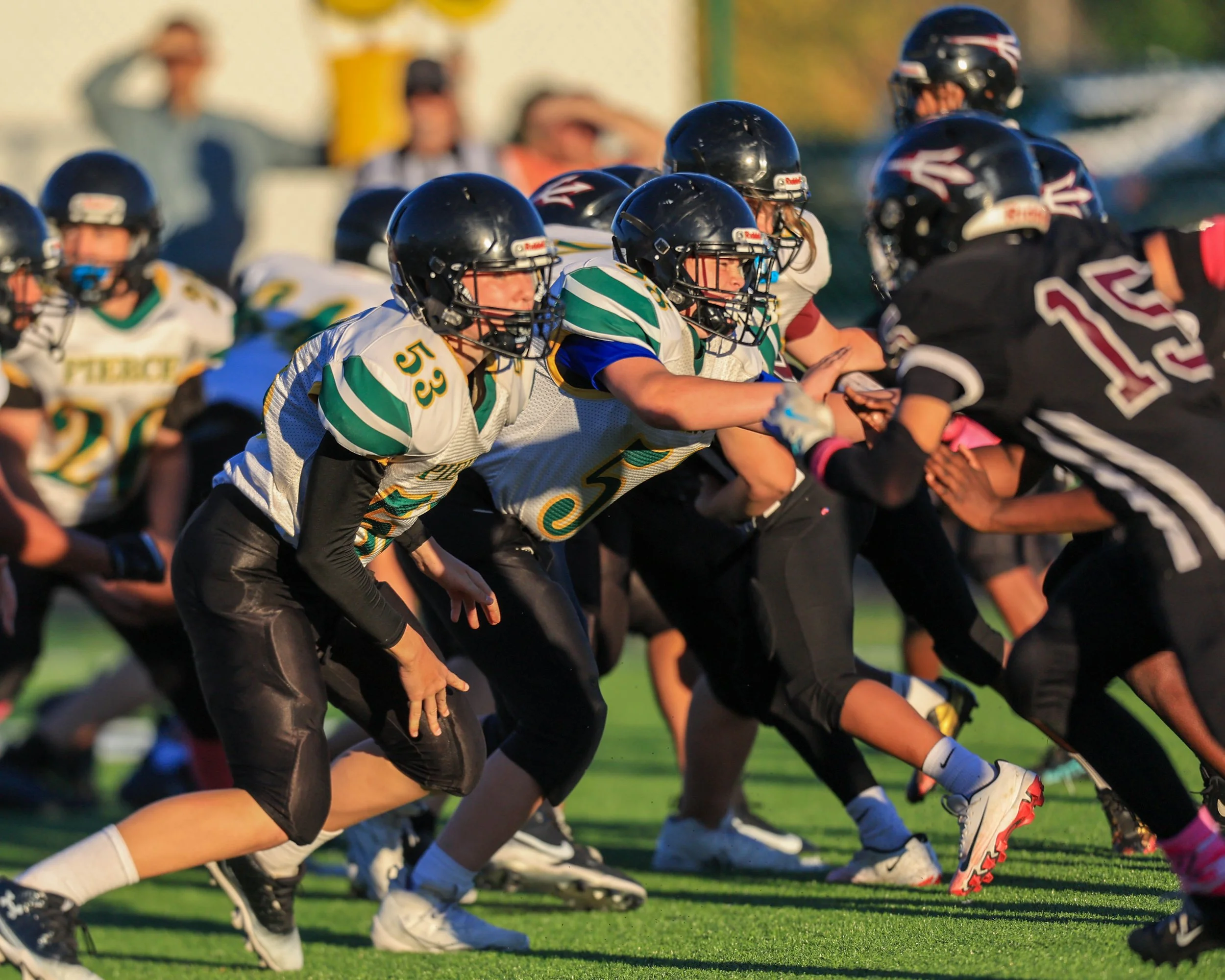 Pierce Offensive line blocking