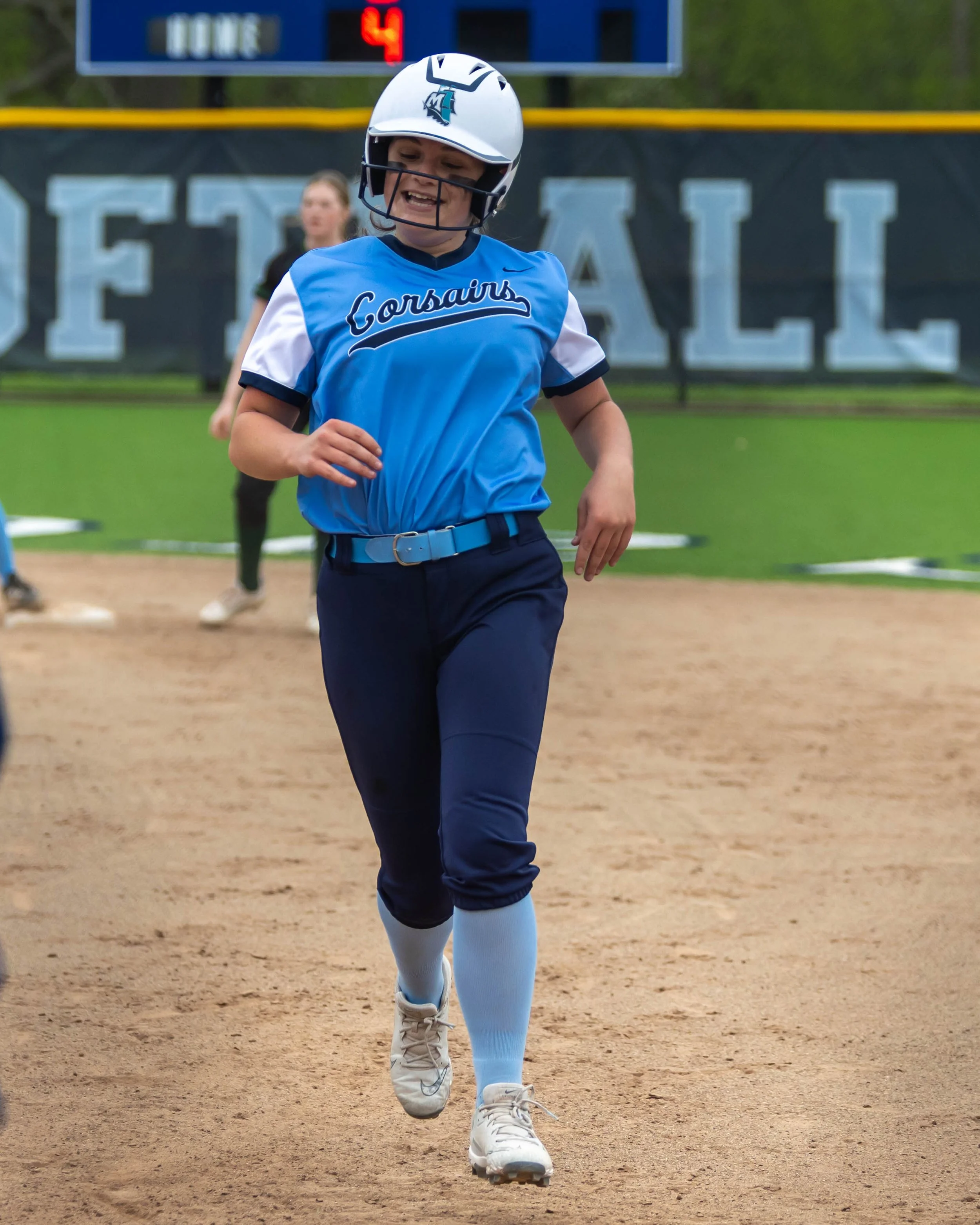 Mott runner goes back to first base