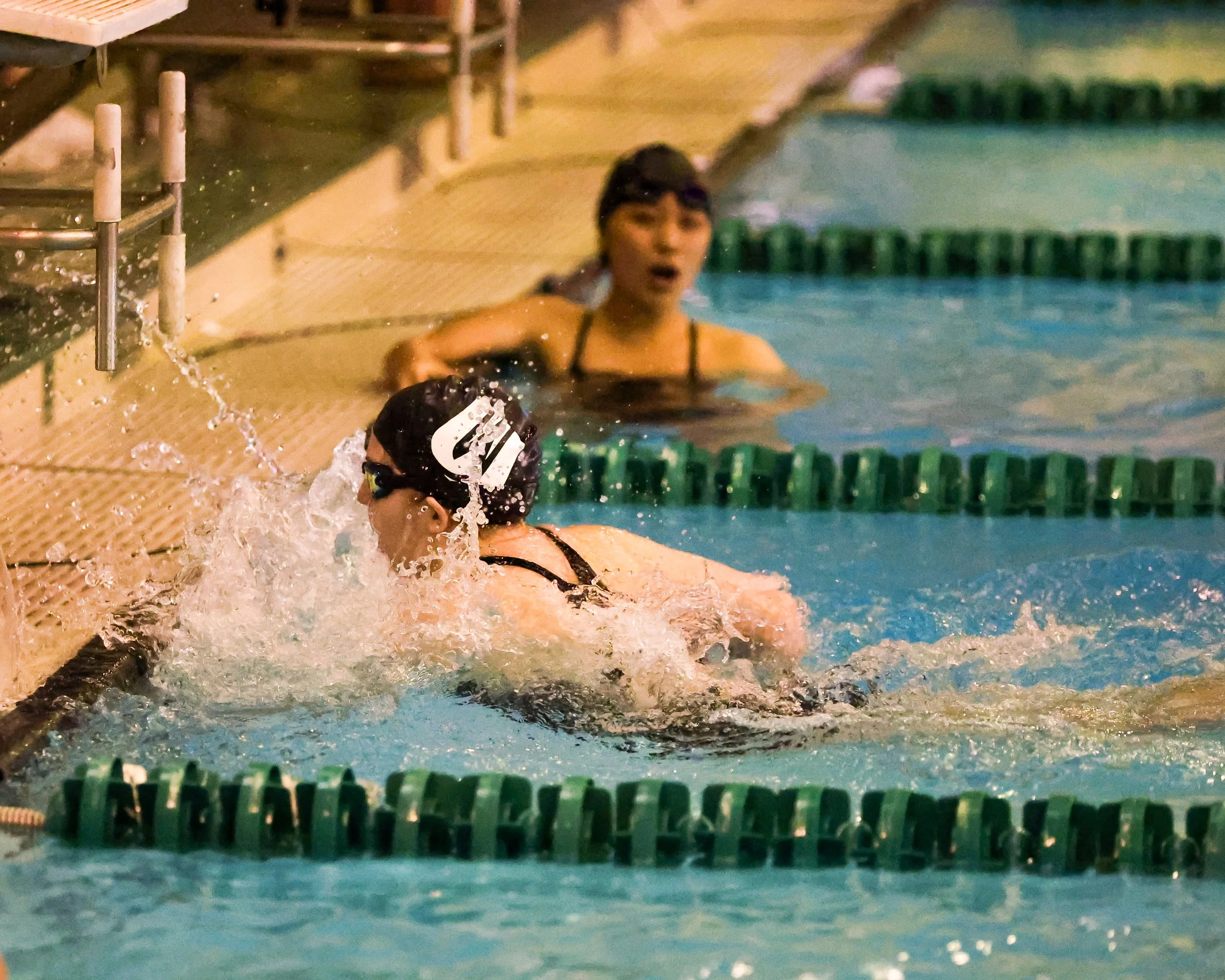 Last swimmer finishes the race