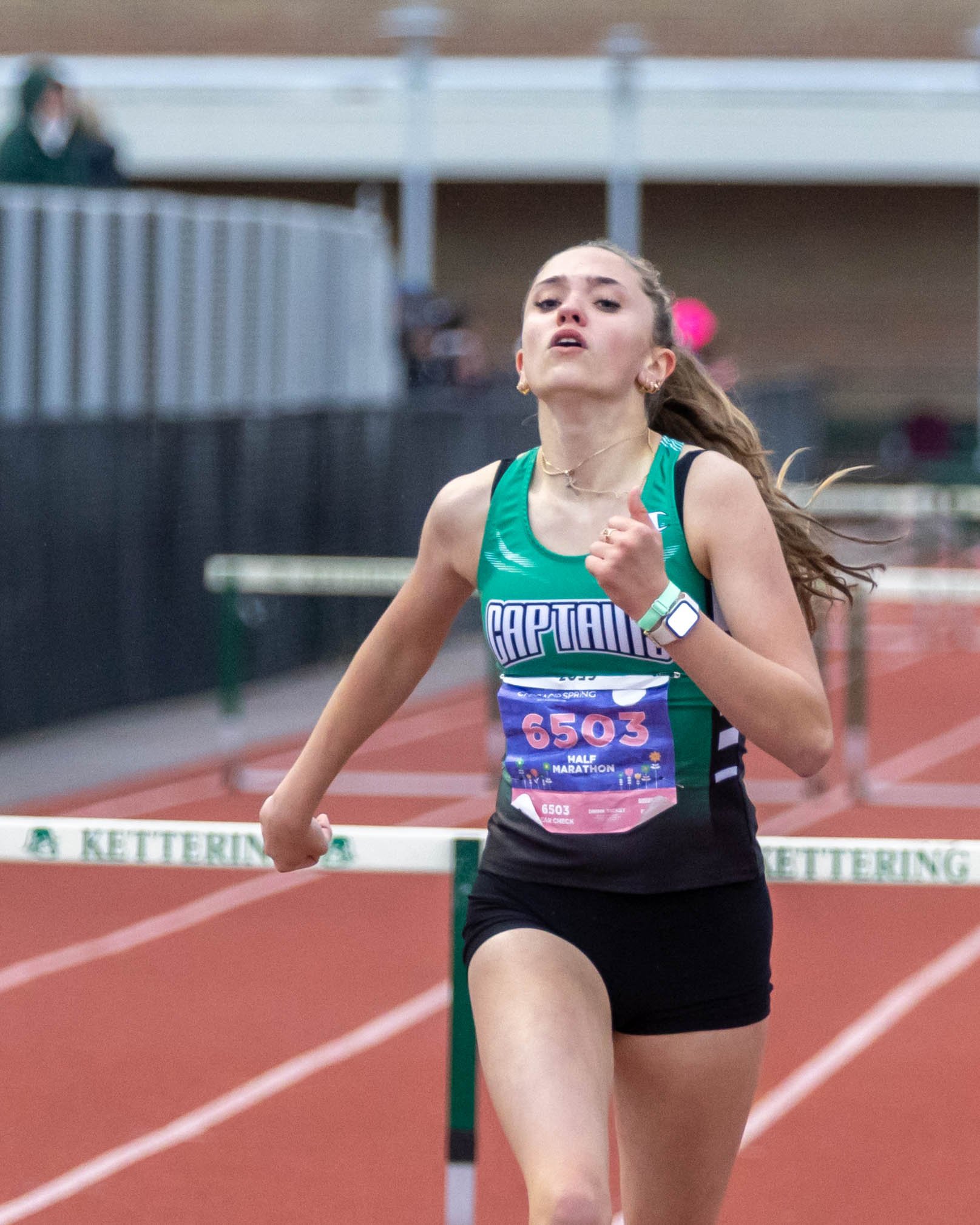 Kettering #6503 finishes the hurdles
