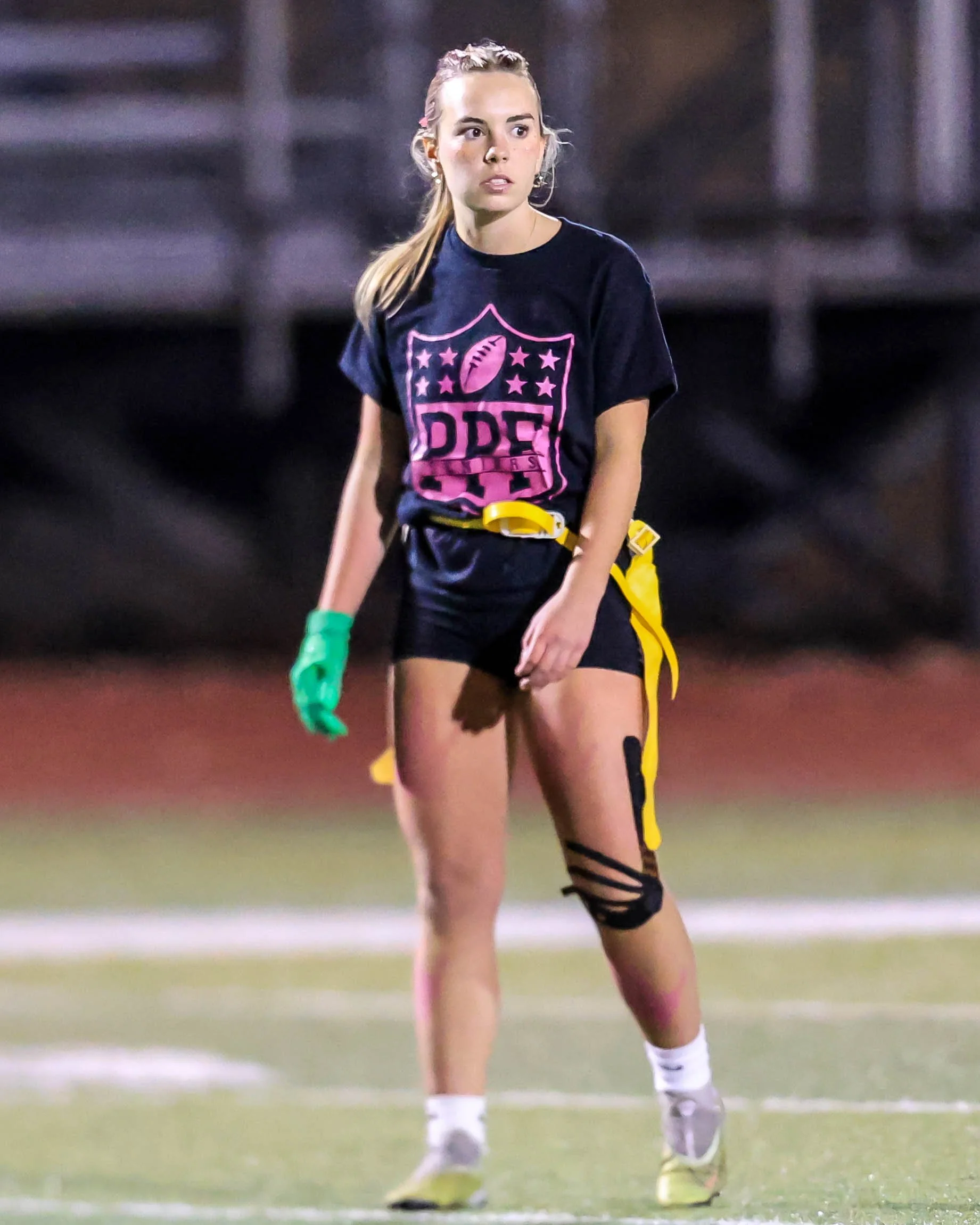 Senior wide receiver waits for the play to start