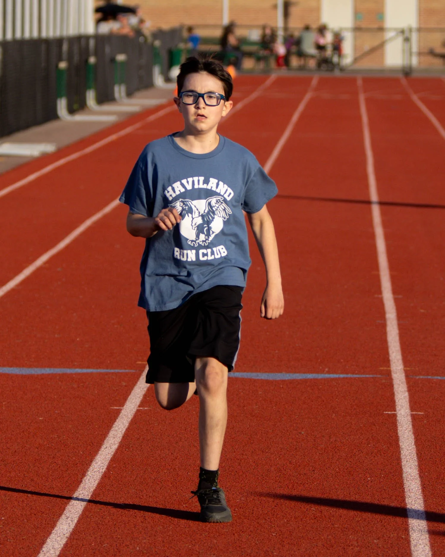 Haviland runner at the finish line