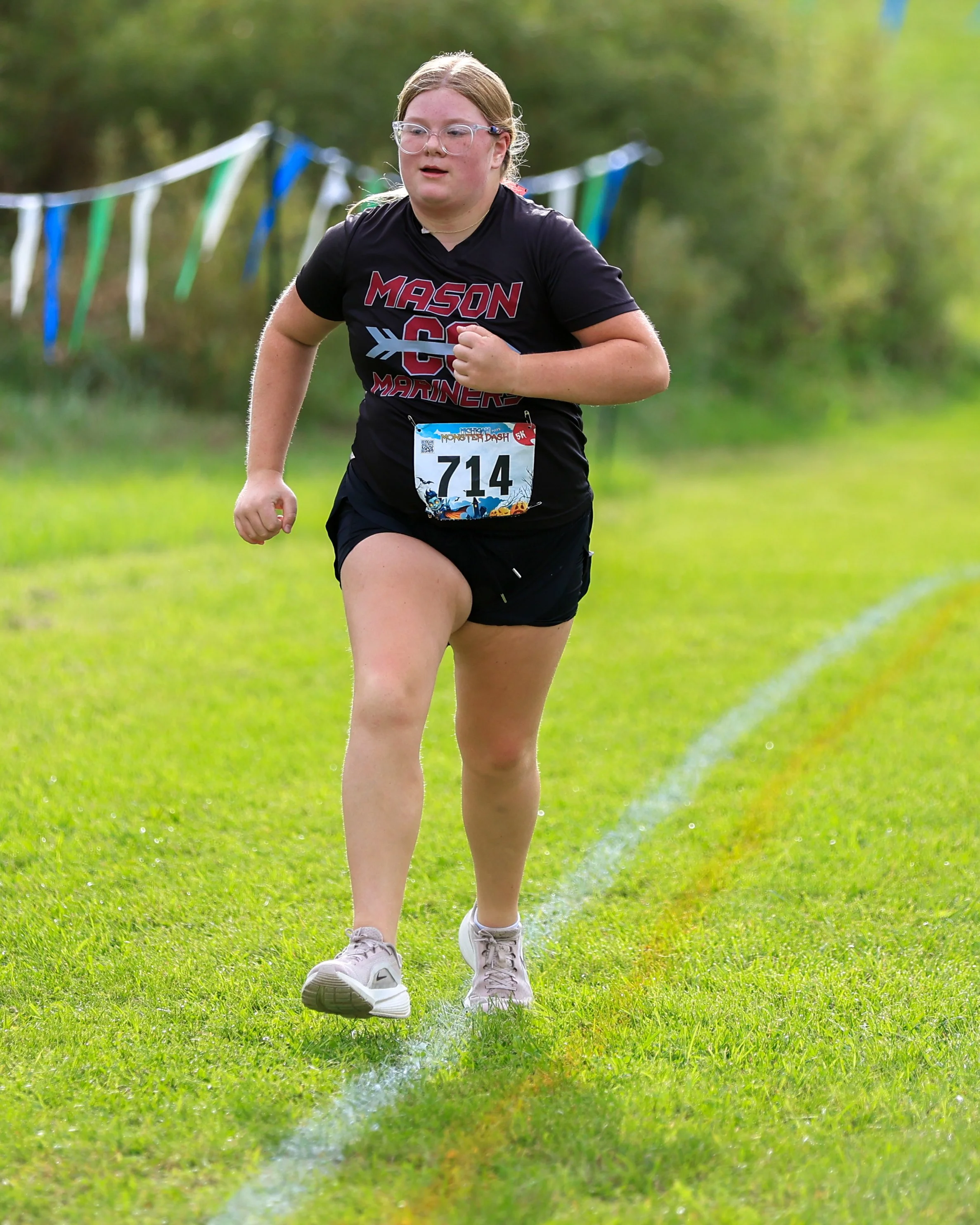 Mason runner at the finish line