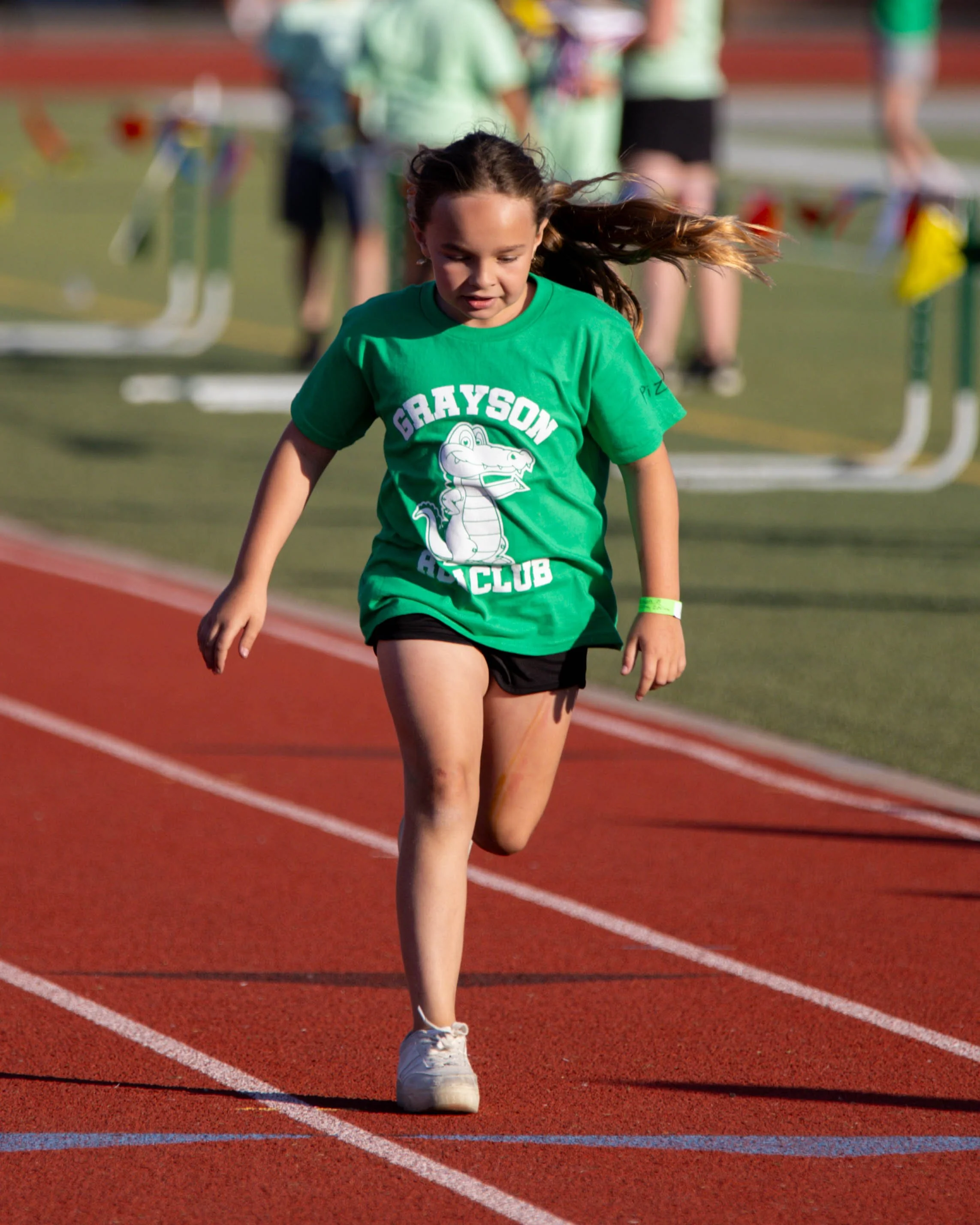 Grayson runner at the finish line