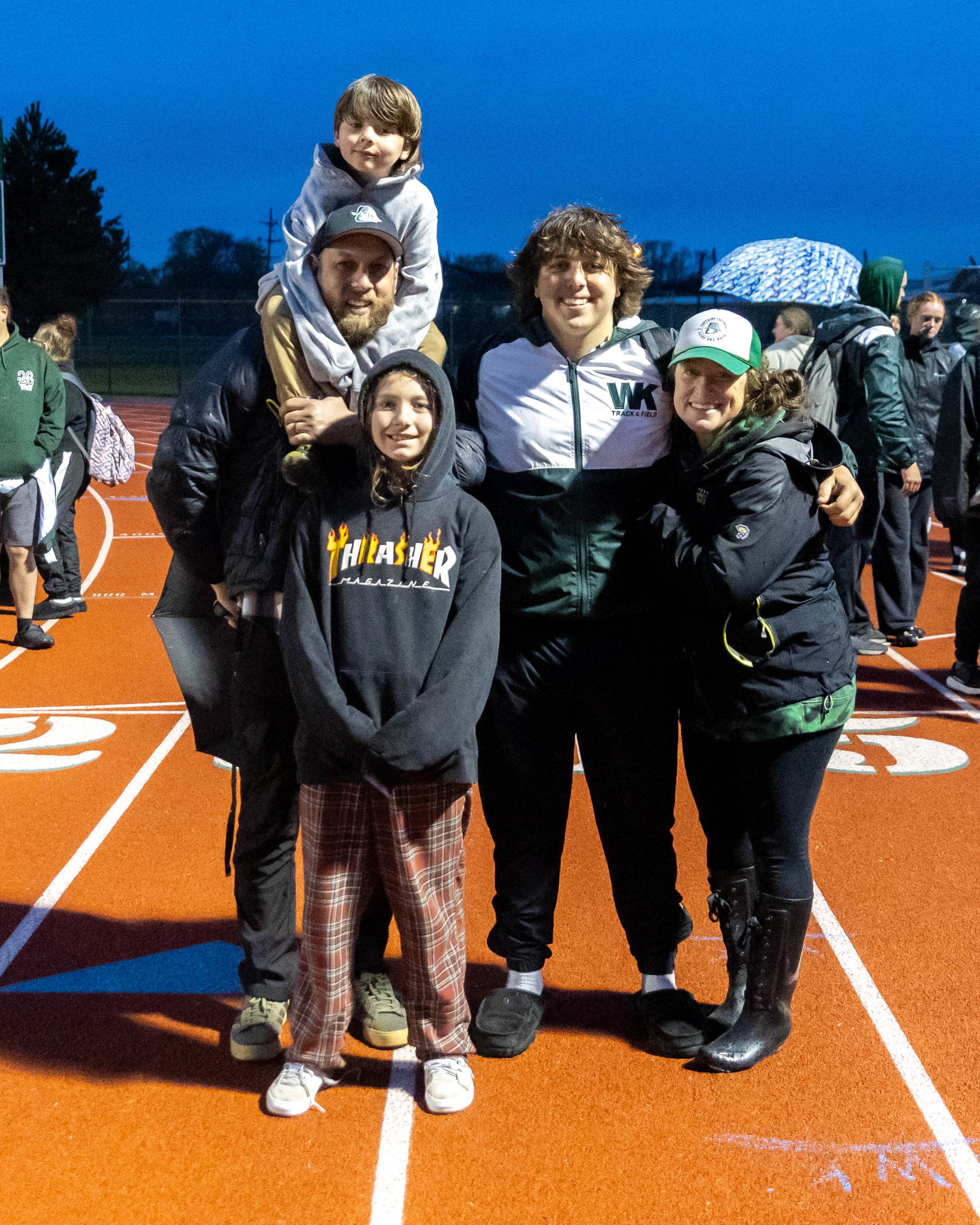 Senior with family