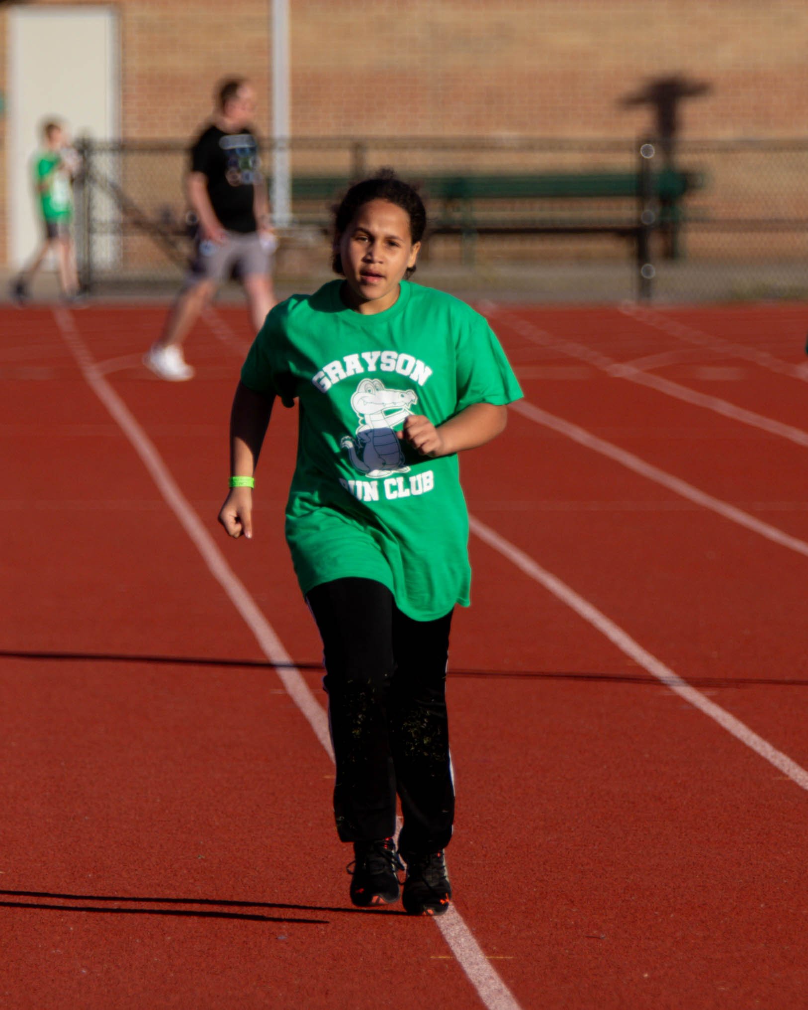 Grayson runner at the finish line