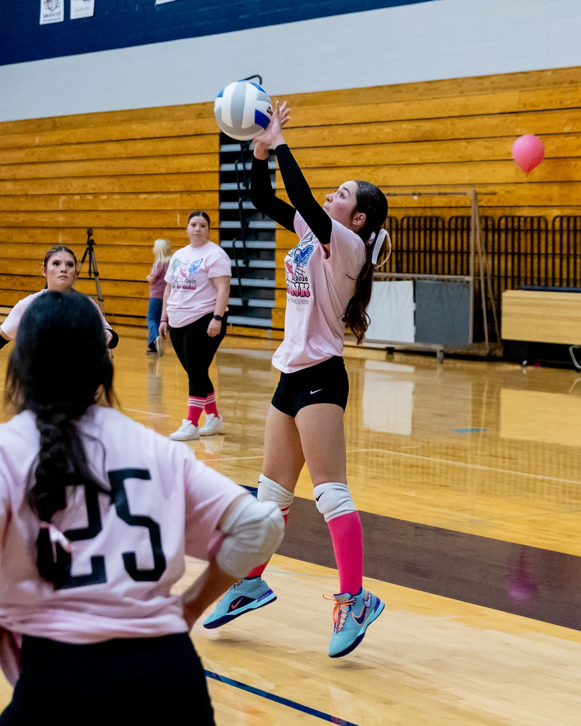 Mott player hits the ball