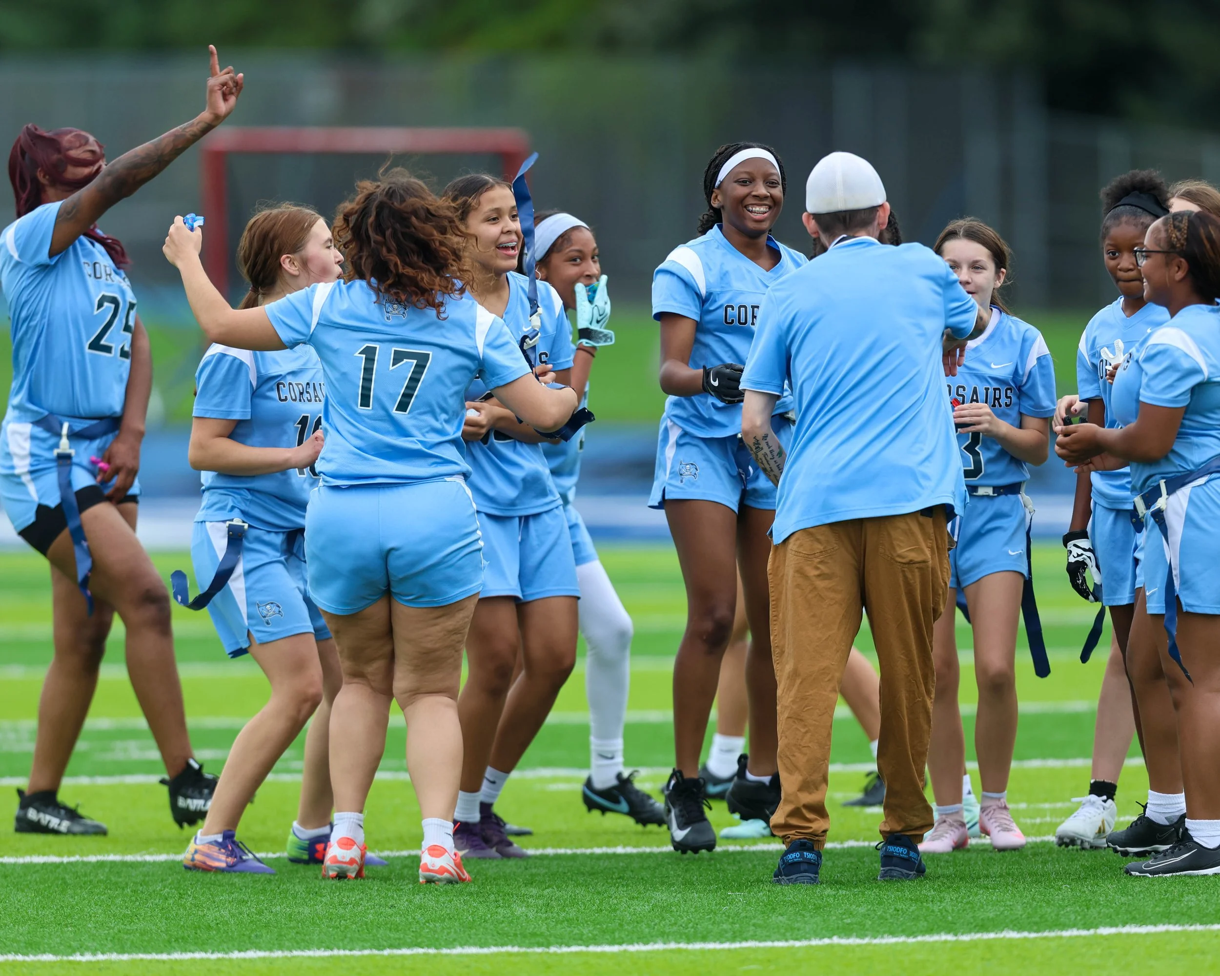 WM players with the coach
