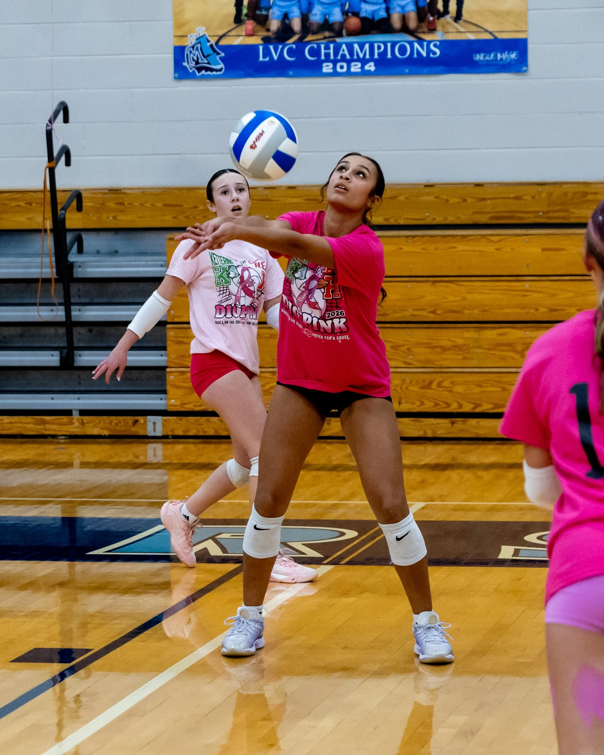 Kettering player hits the ball