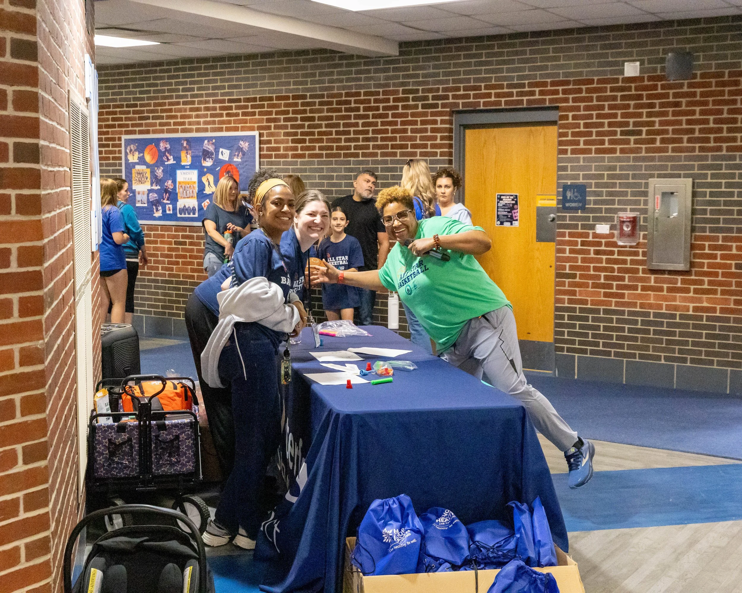 S.A.F.E. team at the check-in desk