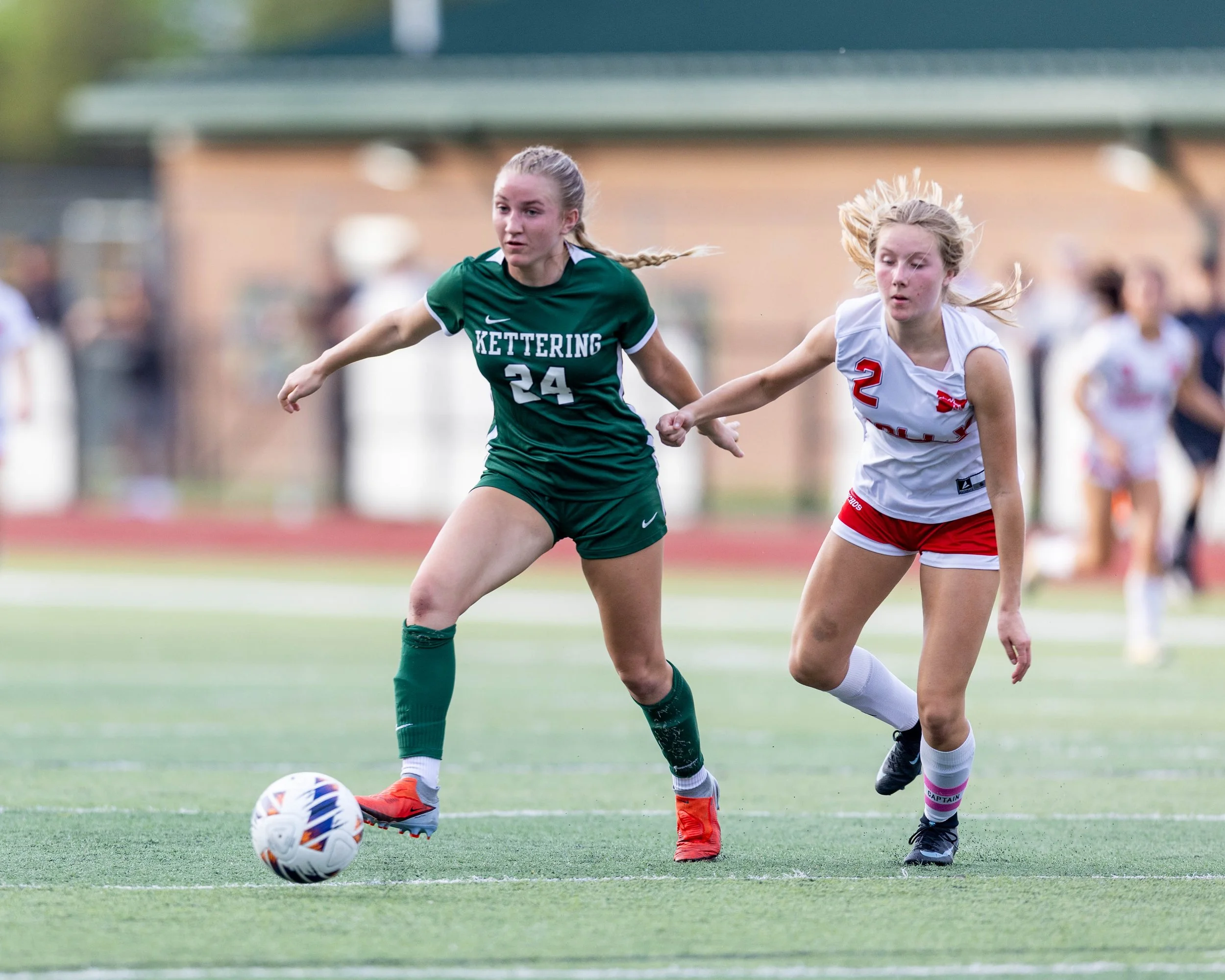 #24 gets away from a defender