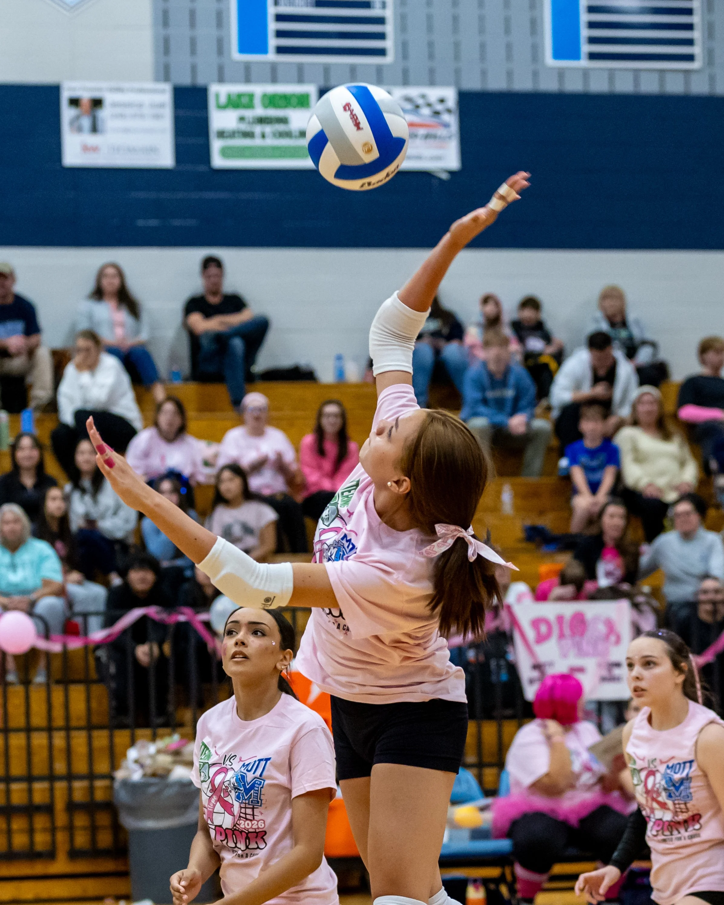 Mott player hits the ball