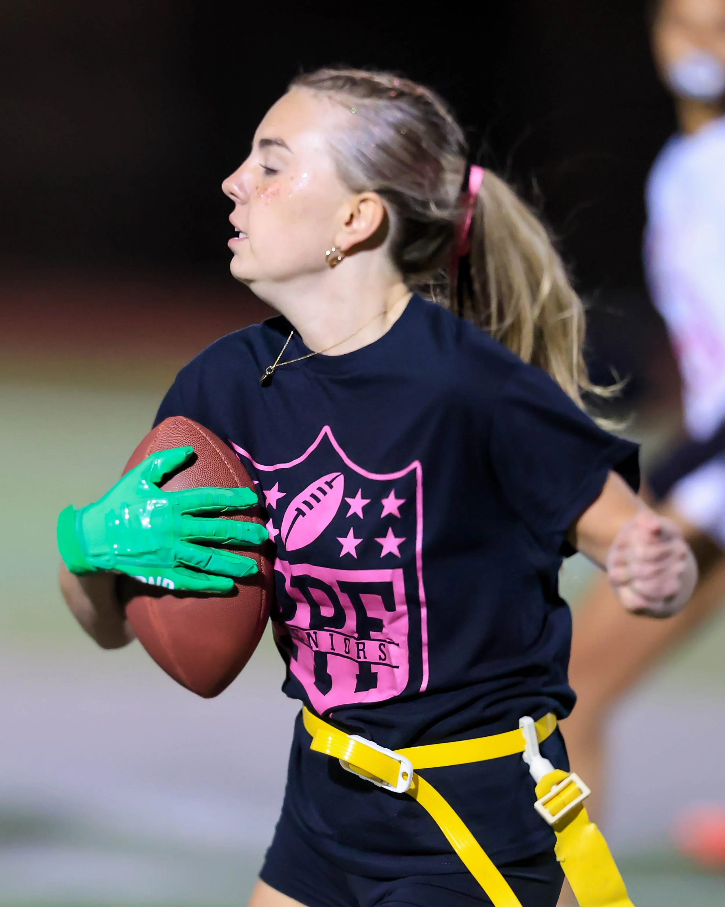 Senior running back with the ball