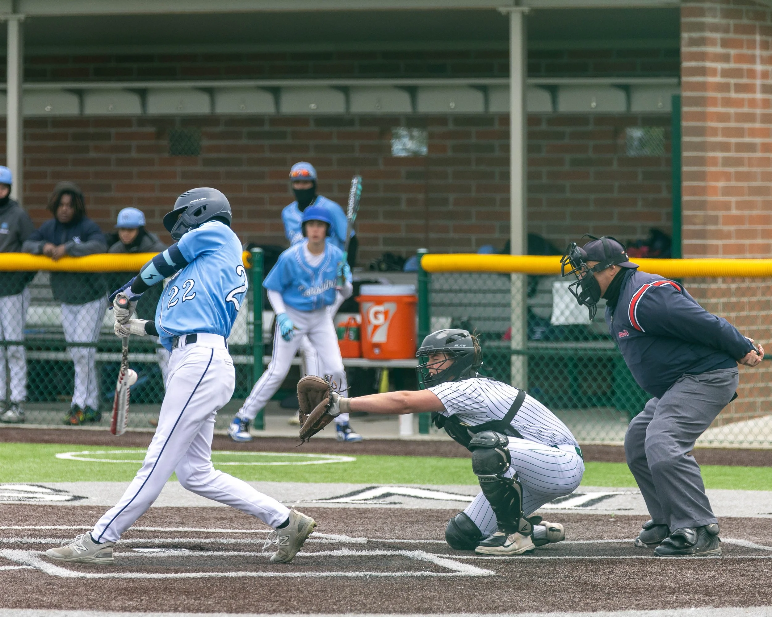 Mott #22 strikes out for the final at bat of Game 1