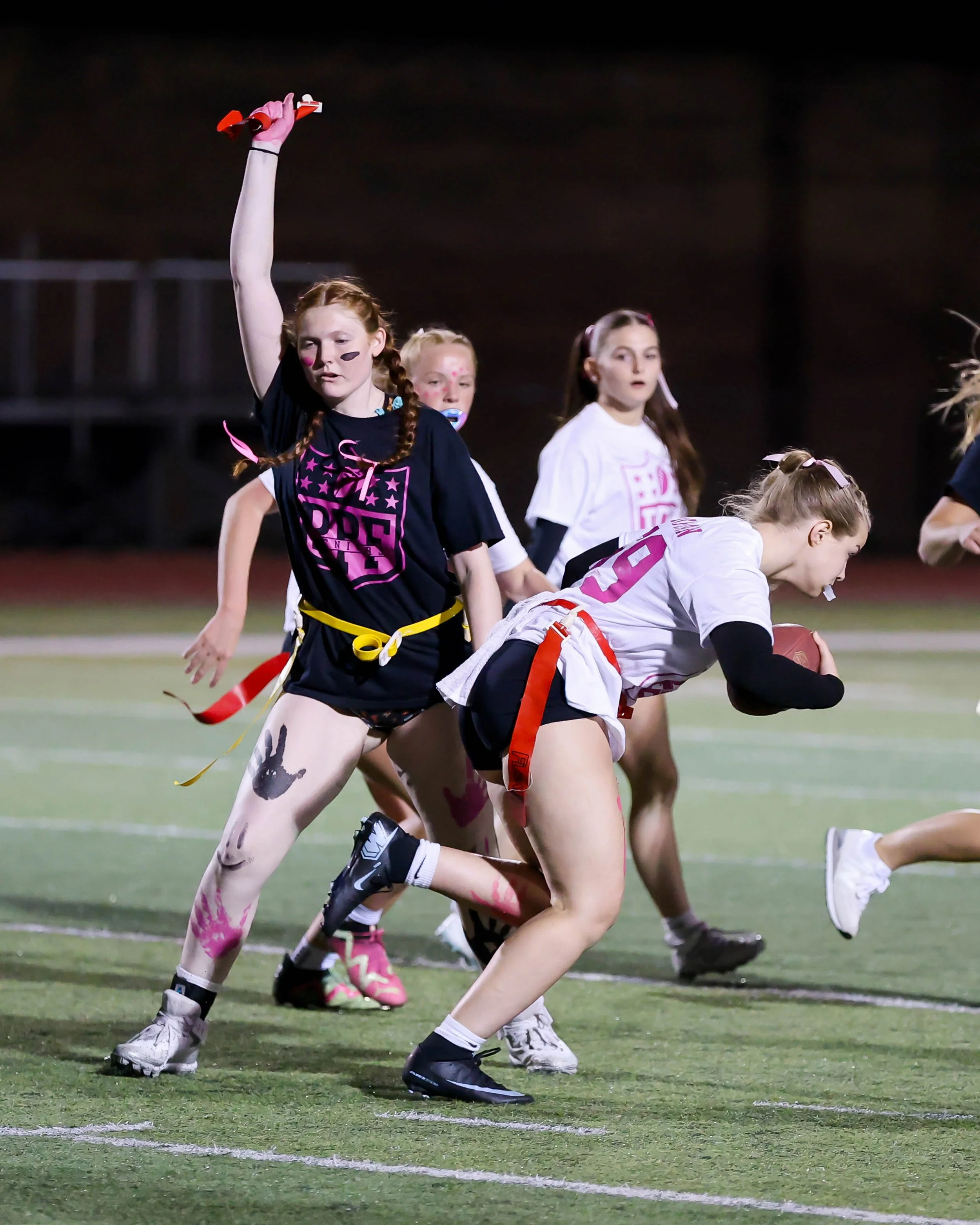 Senior defender grabs the flag