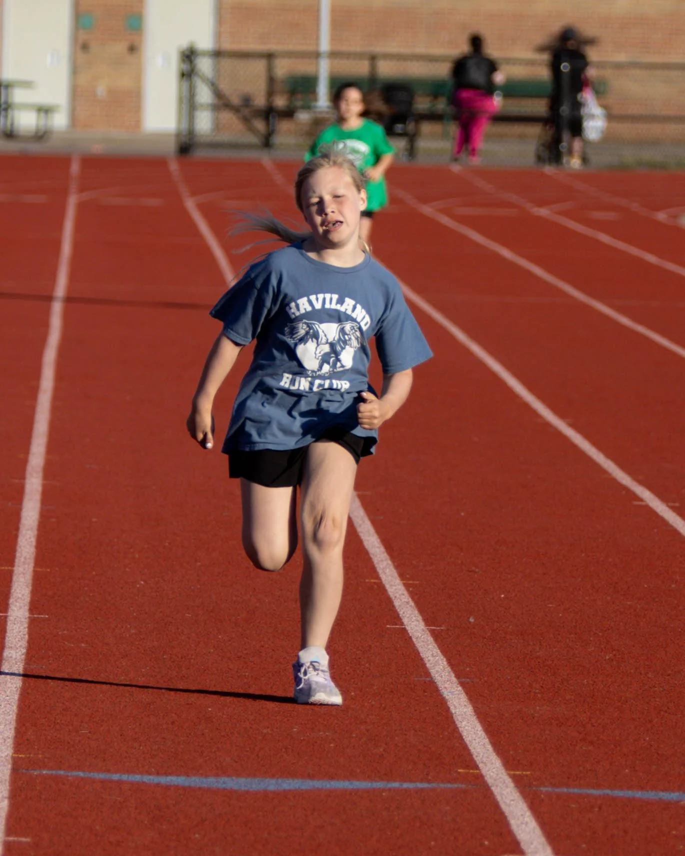 Haviland girl at the finish line