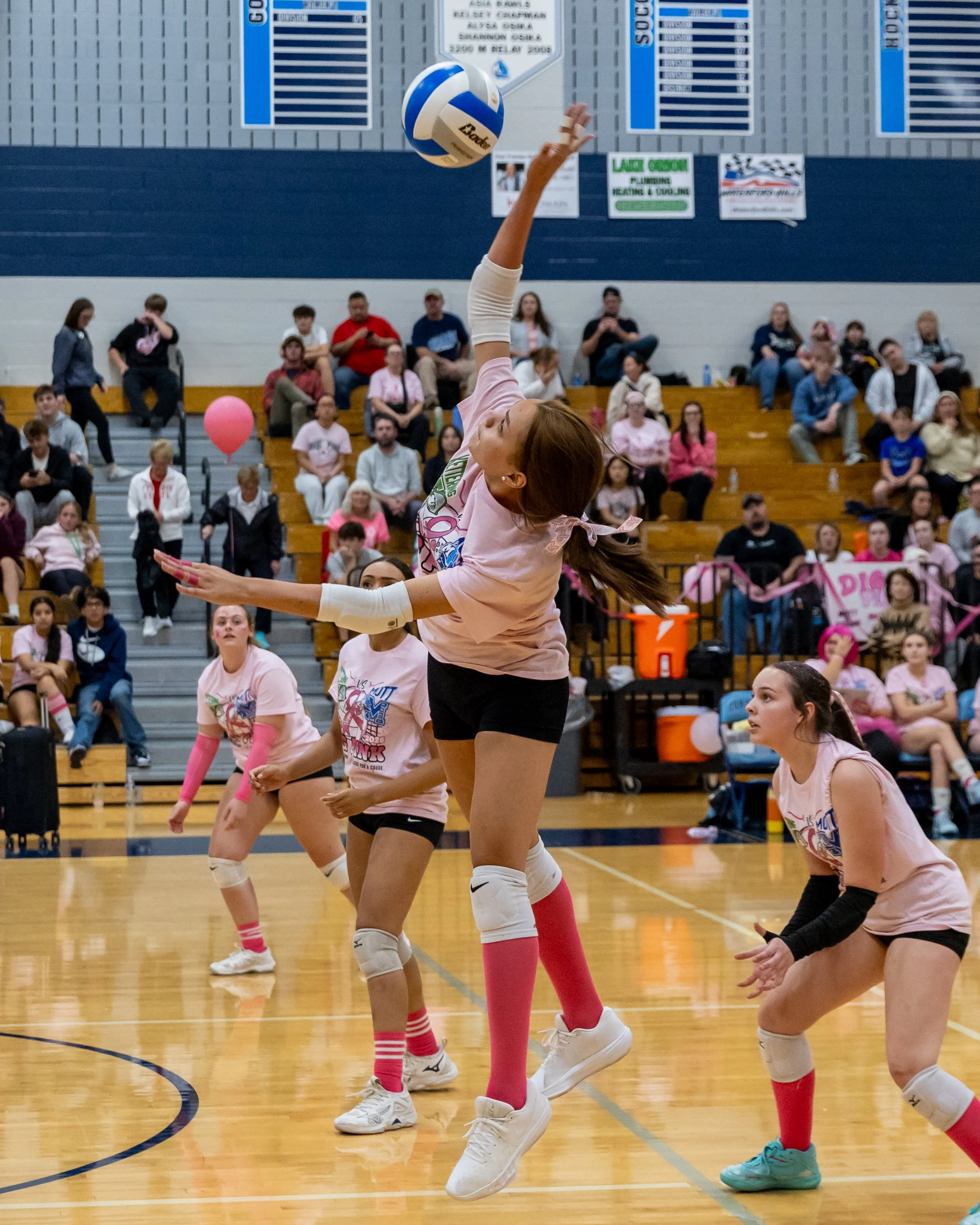 Mott player hits the ball