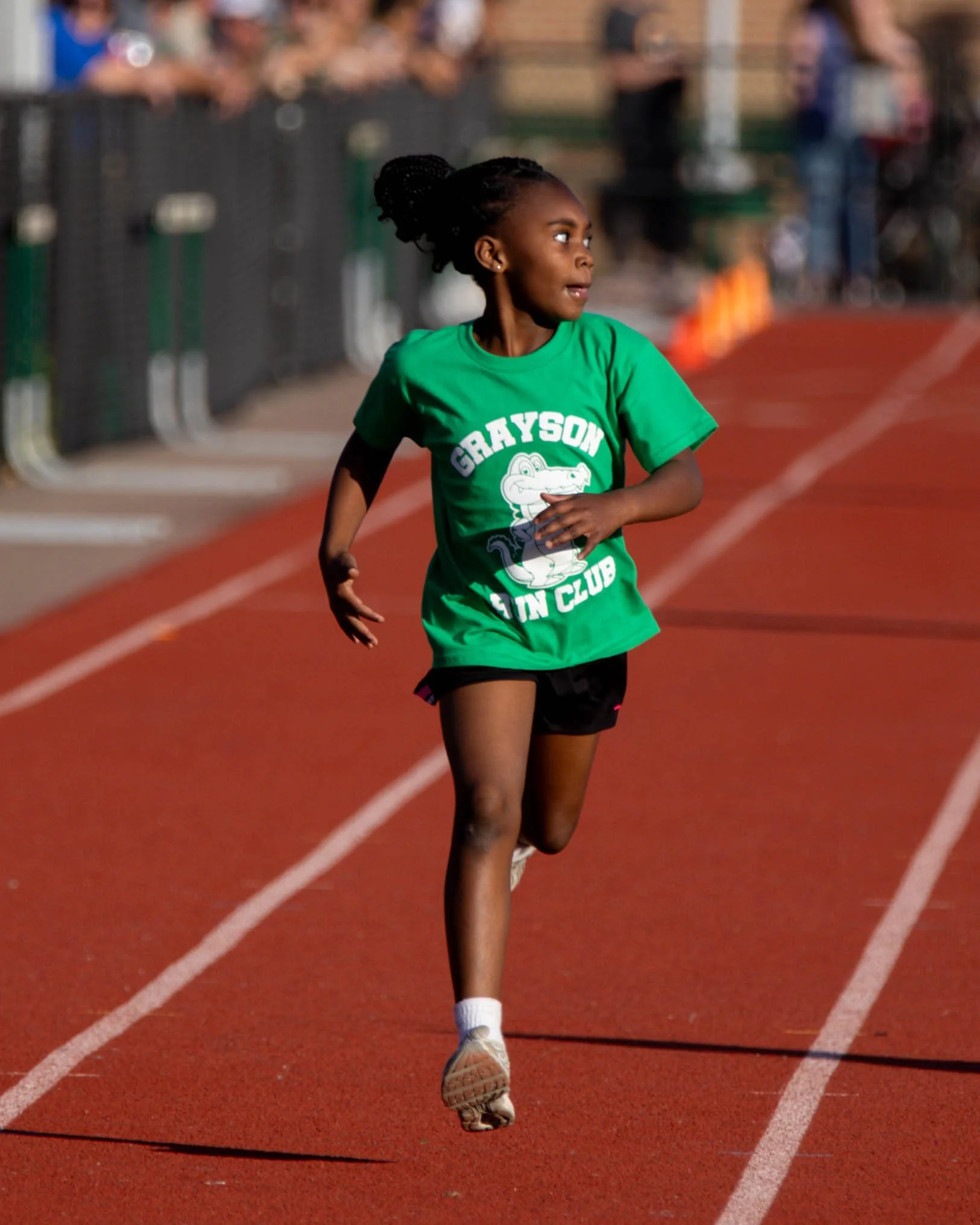Grayson runner at the finish line