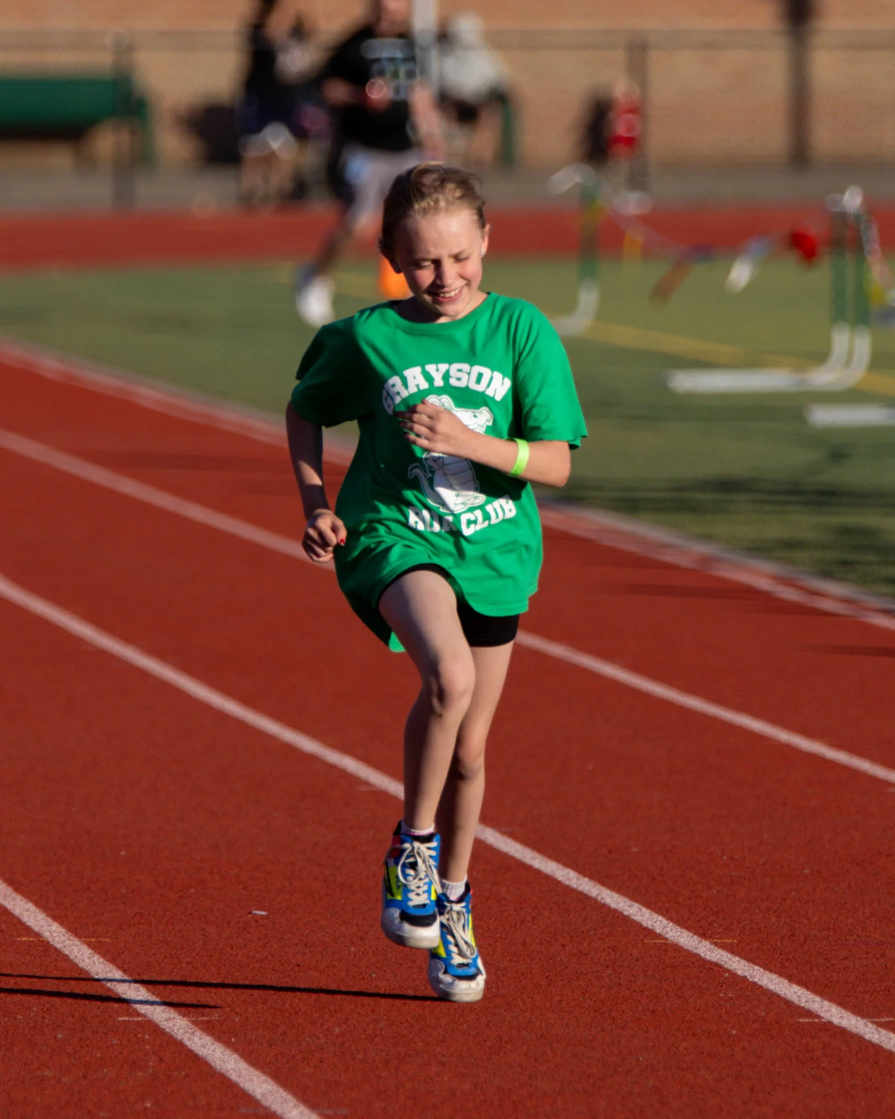 Grayson runner at the finish line