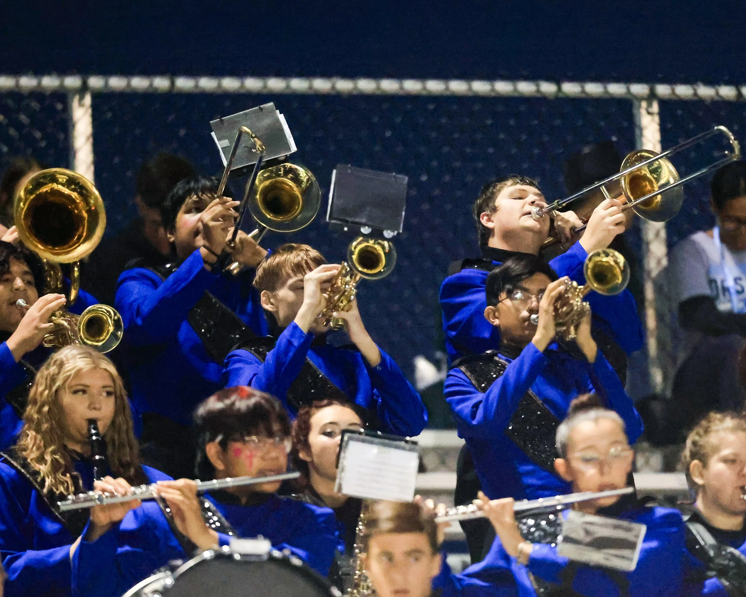 Mott Marching Band in the stands