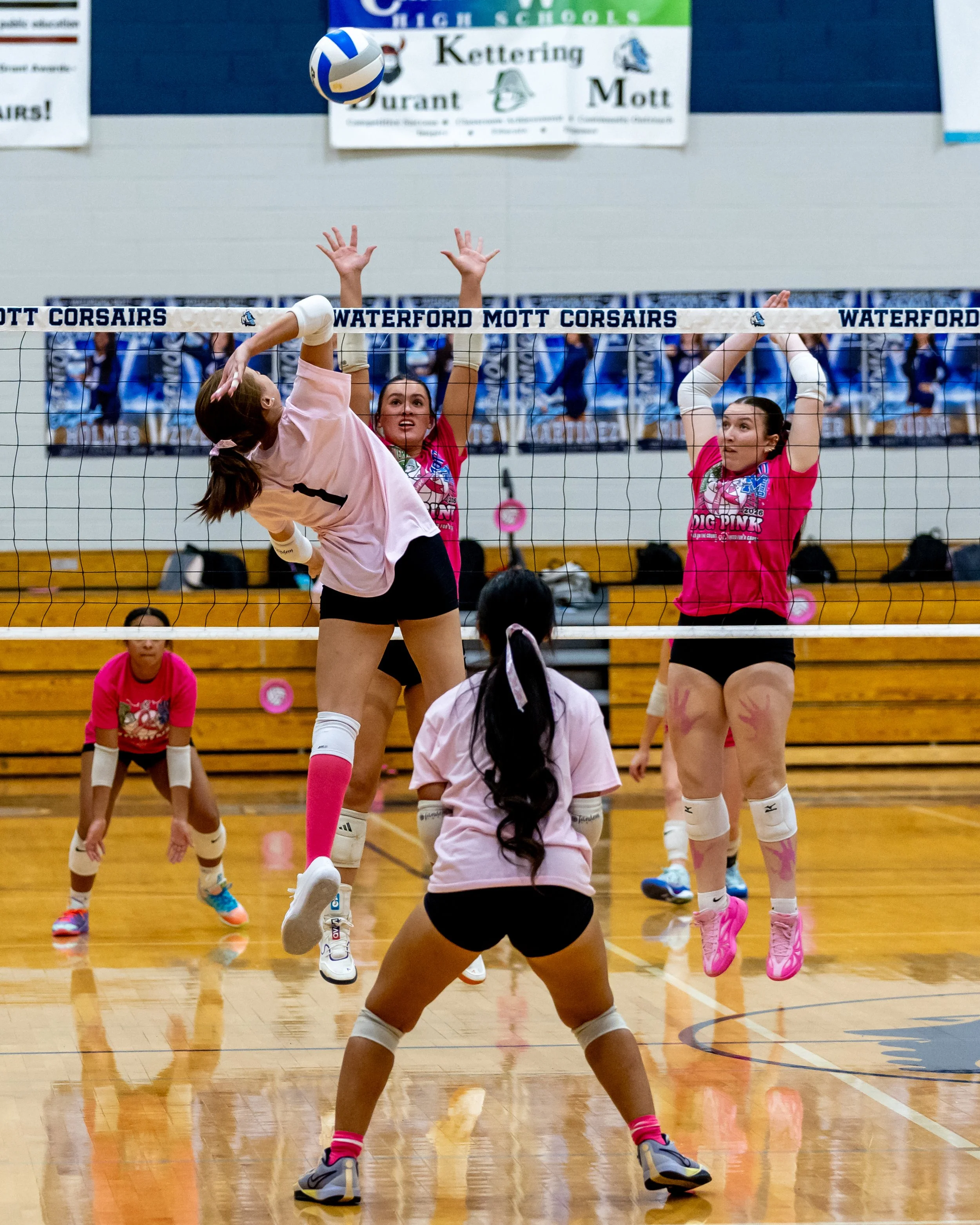 Mott player hits the ball