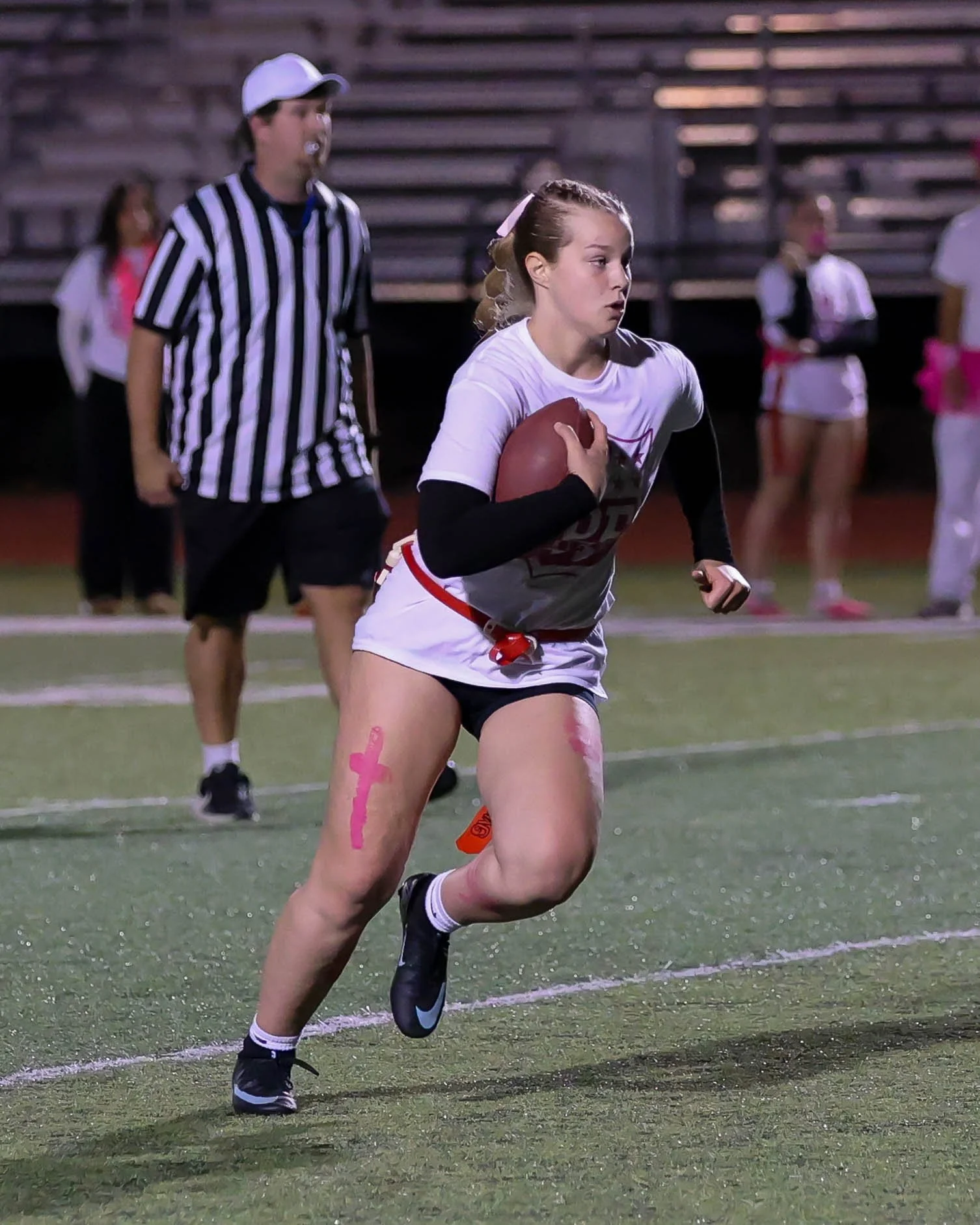 Junior quarterback with the ball