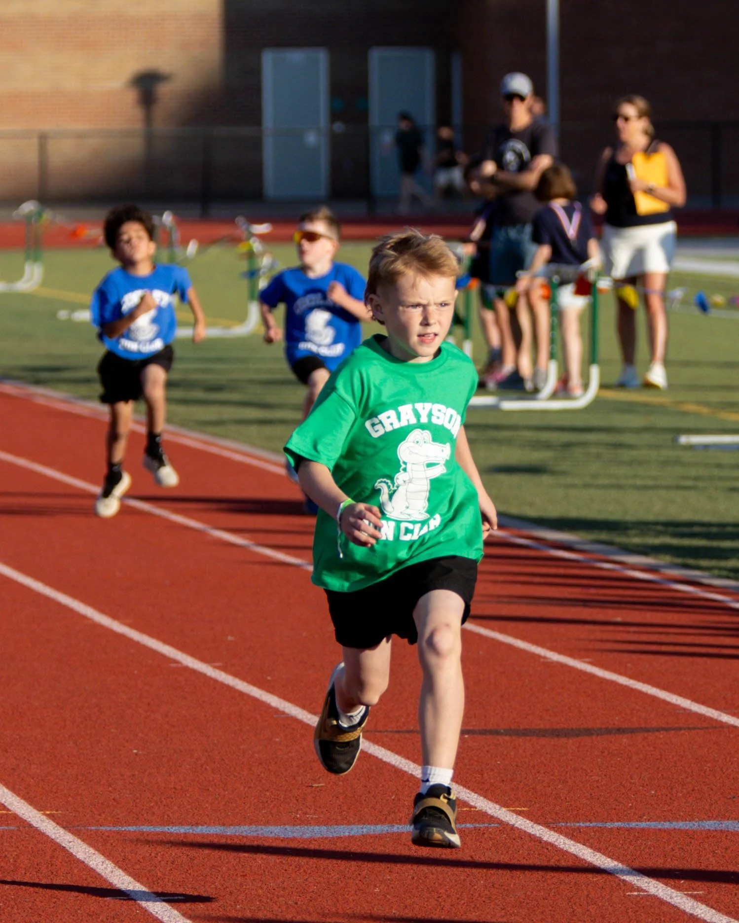 Grayson runner at the finish line